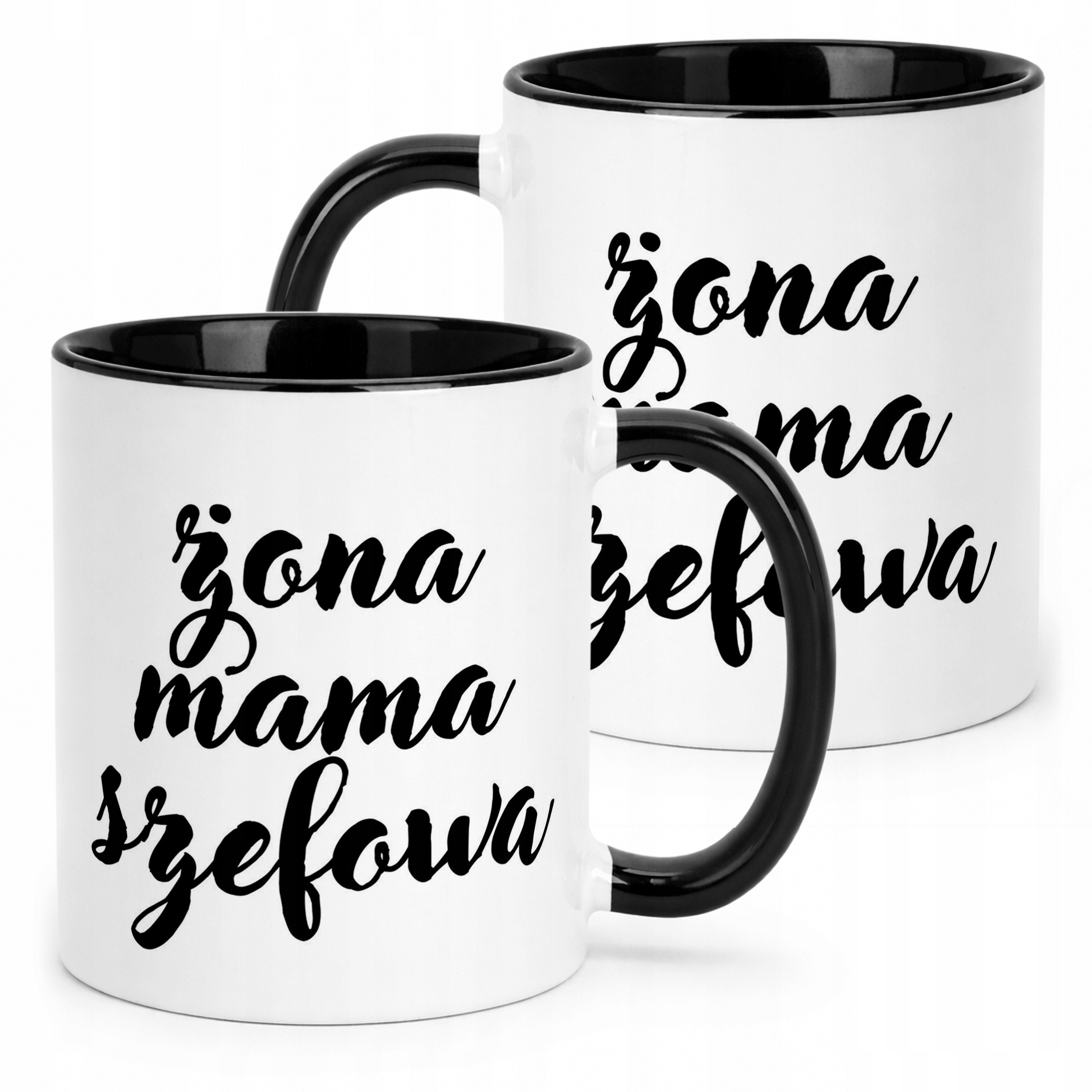 Kubek Czarny Żona Mama Szefowa Prezent Upominek Dla Kobiety