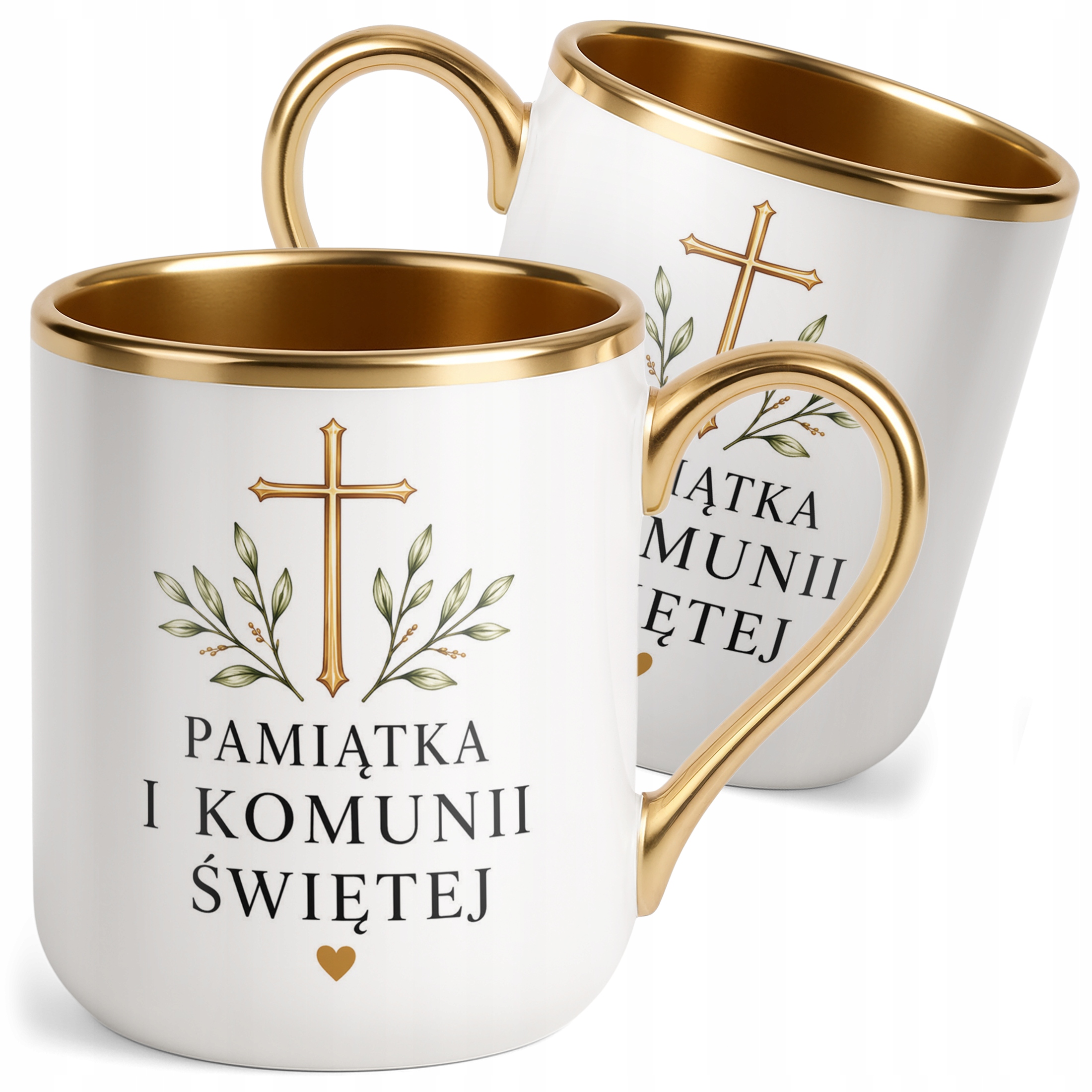 Kubek ceramiczny Premium złoty Komunia Święta dla gości pamiątka prezent