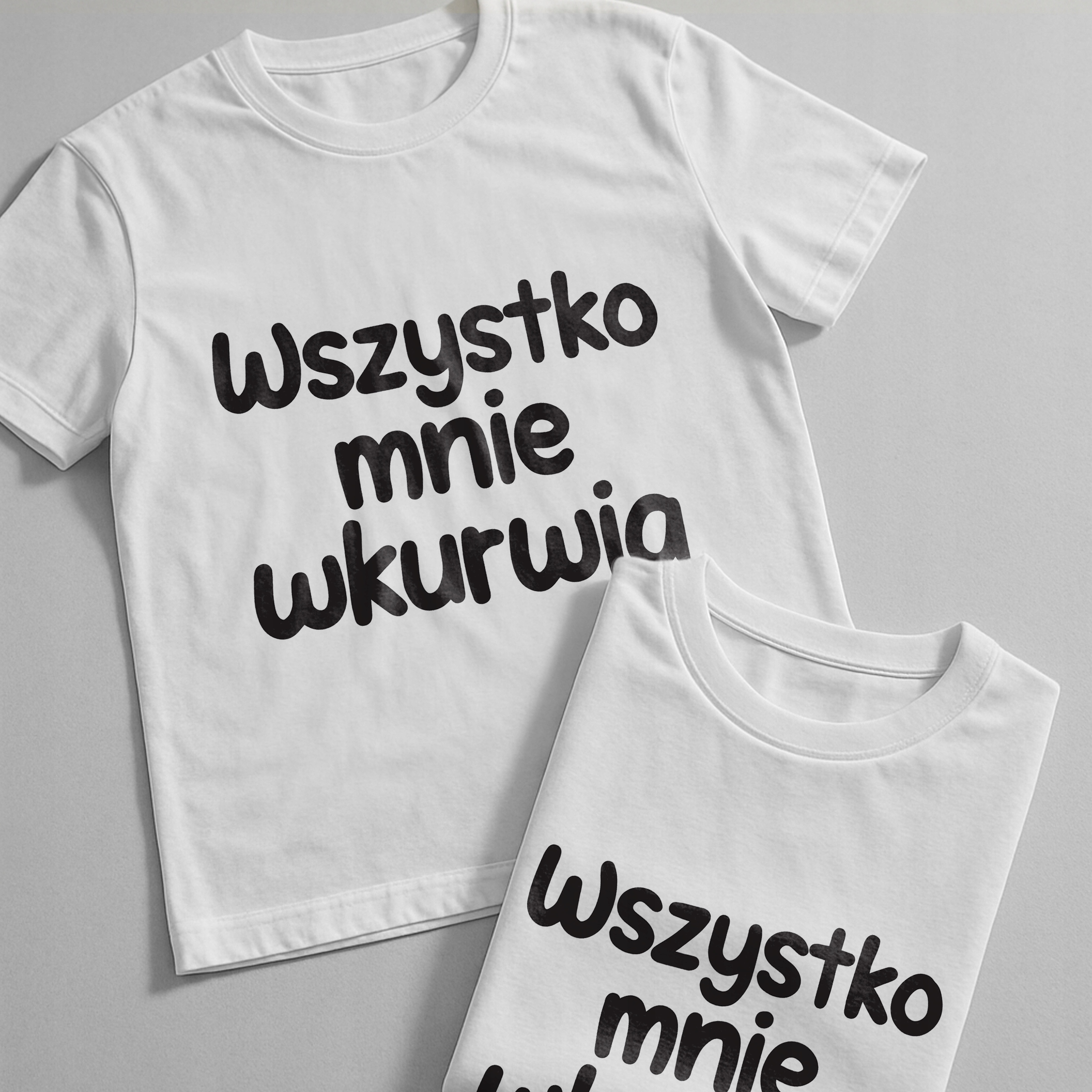 Koszulka biała męska Wszystko Mnie Wku**ia Zabawny Prezent