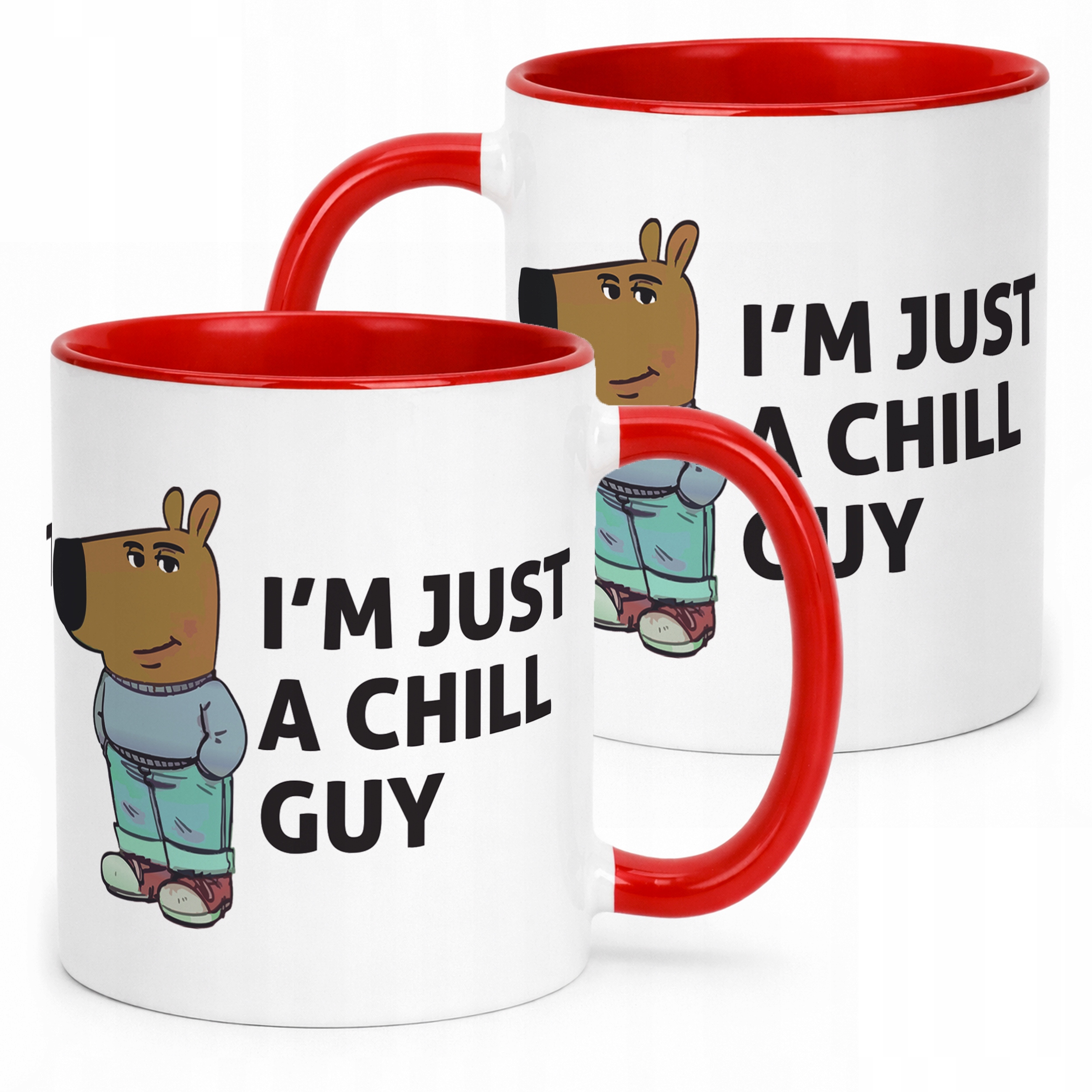 Kubek Czerwony I’m Just A Chill Guy Zabawny Prezent Upominek