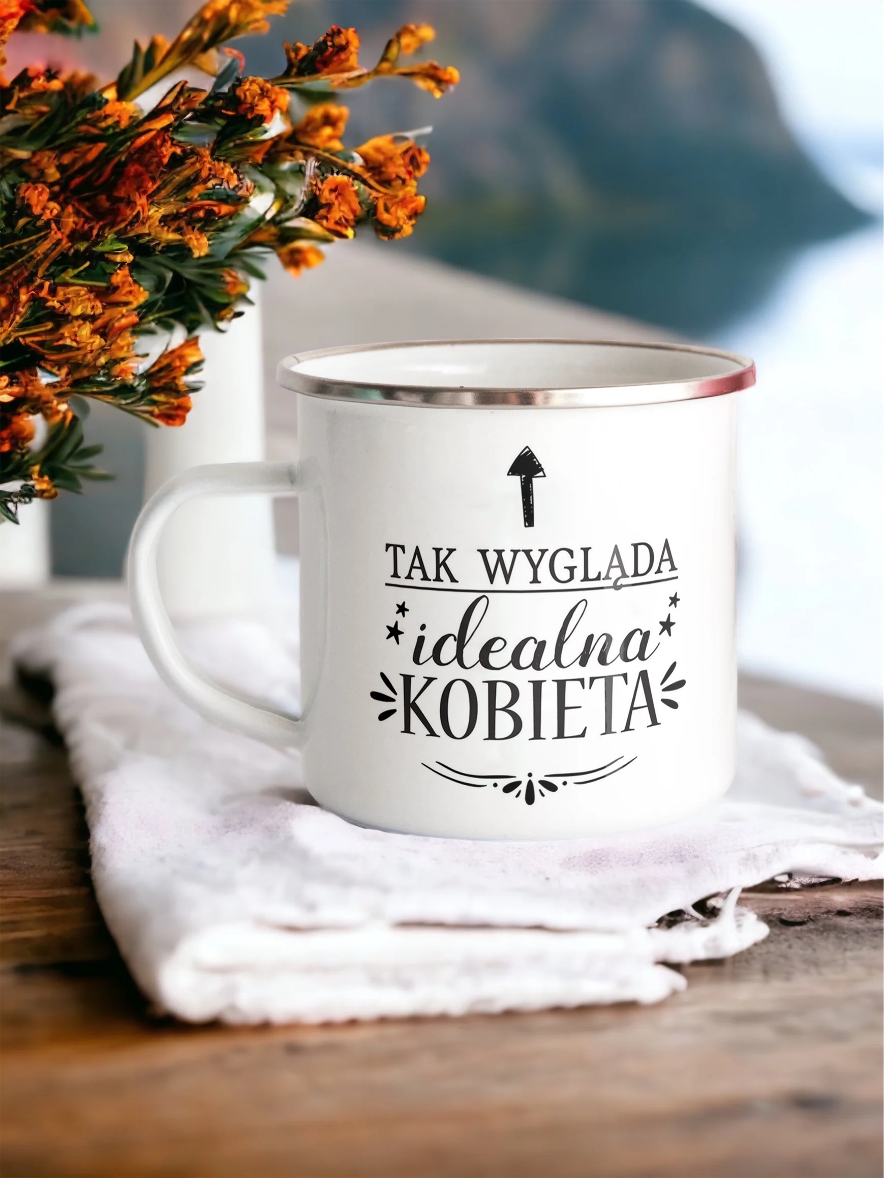 Emaliowany Kubek Garnuszek Dzień Kobiet Dla Kobiety Prezent Upominek