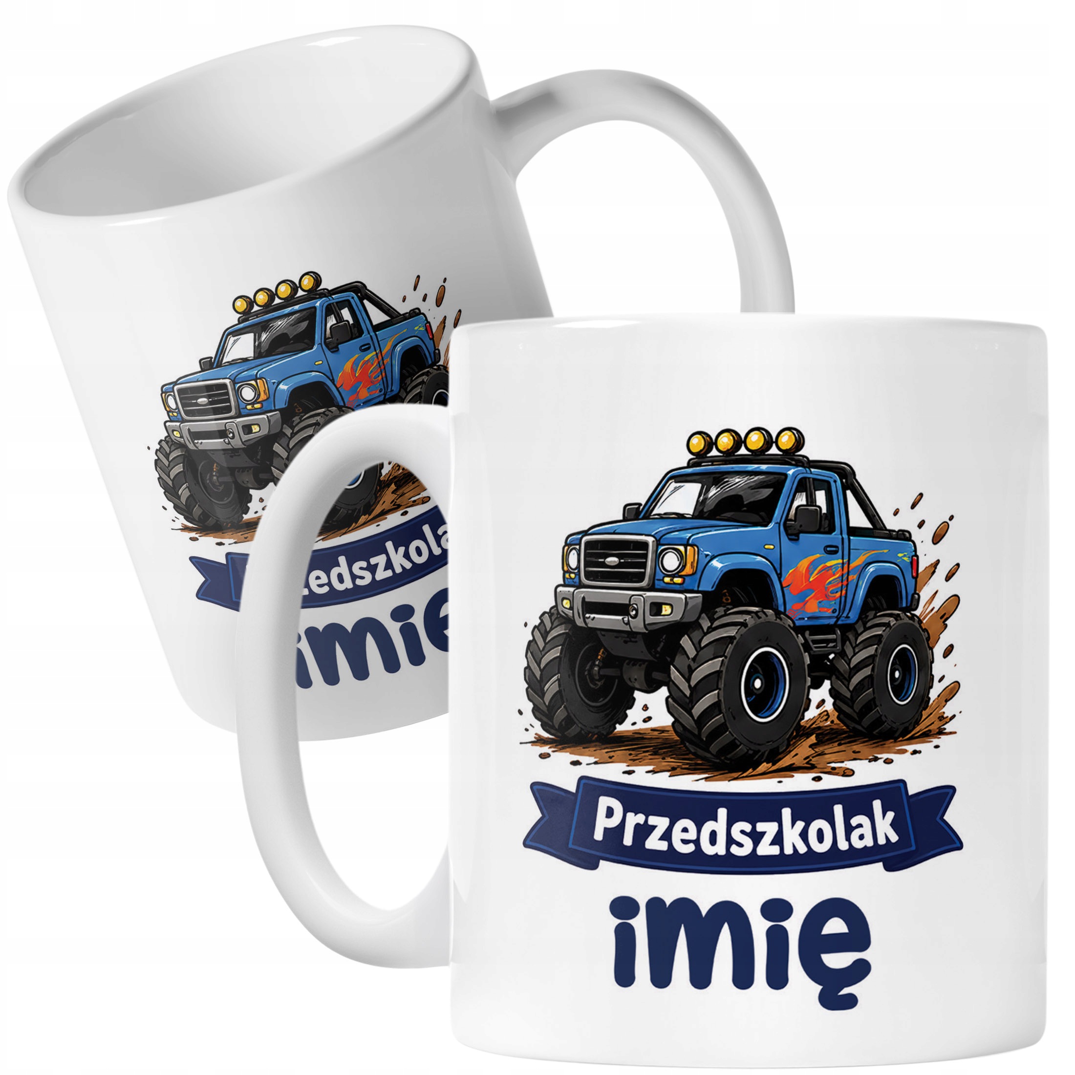 Biały Kubek z nadrukiem personalizowany Przedszkolak Szkoła Dla Dzieci