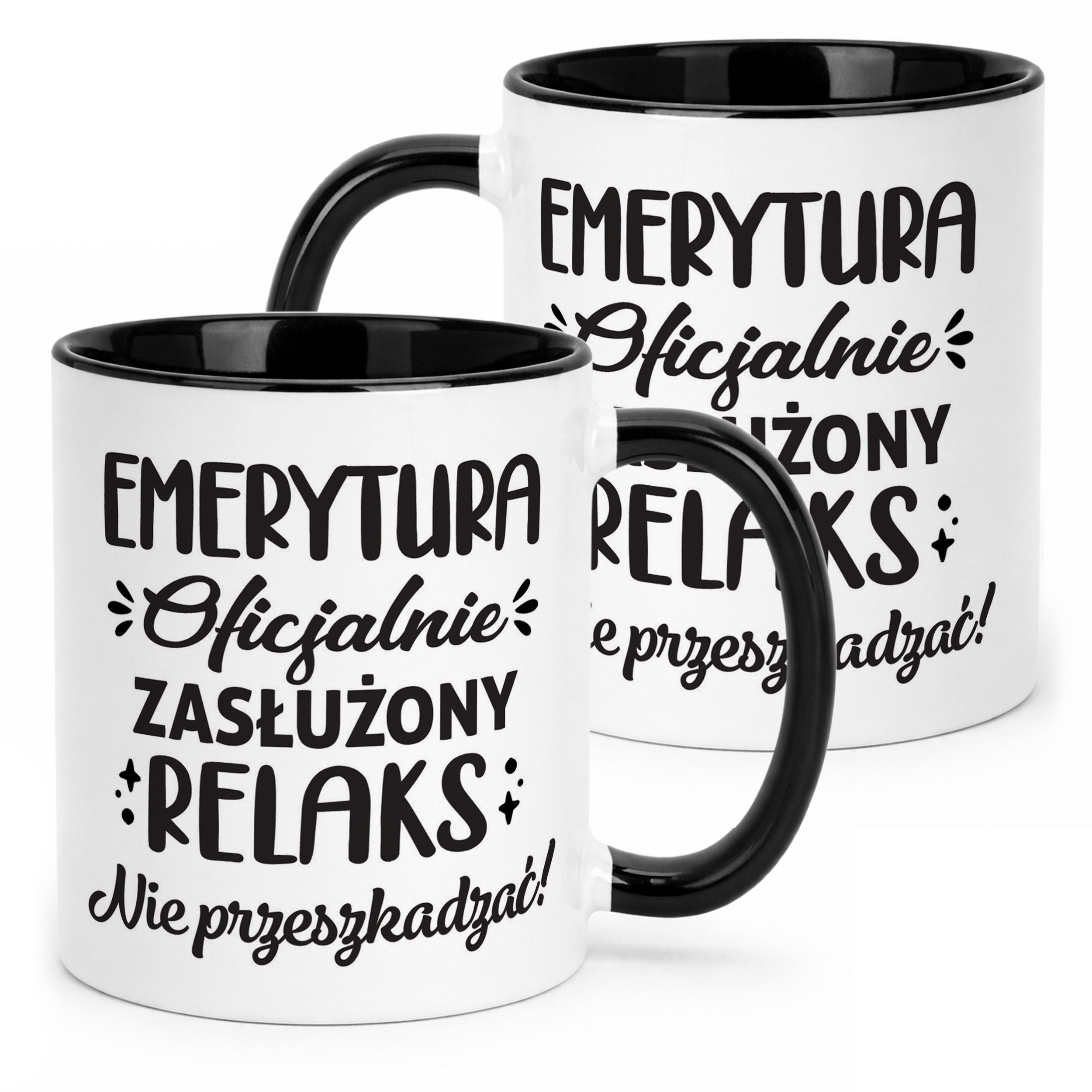 Kubek Czarny z okazji Emerytury Dla Emeryta Emerytki Prezent Upominek