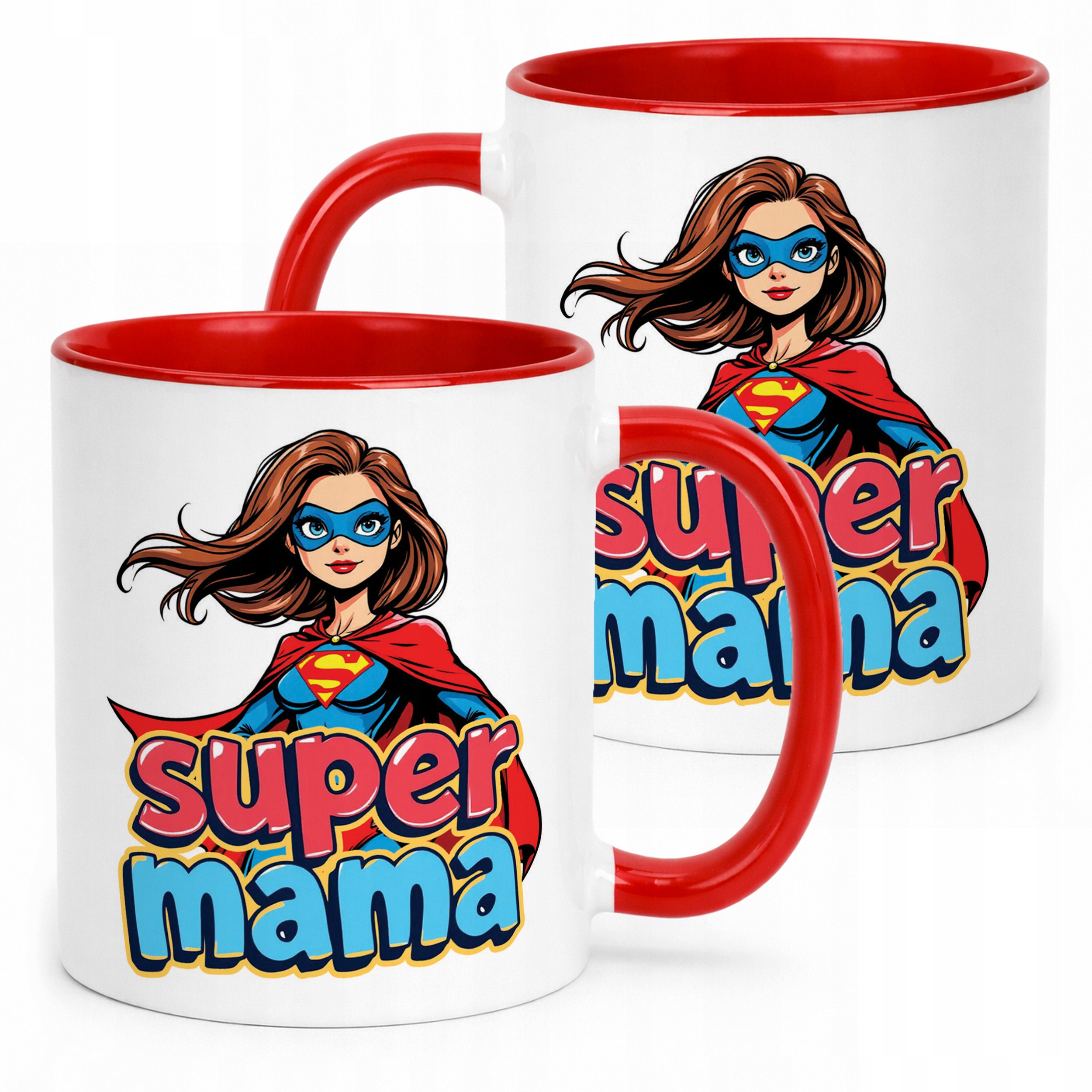 Kubek Czerwony Dzień Matki Dla Mamy Prezent Upominek Super Mama