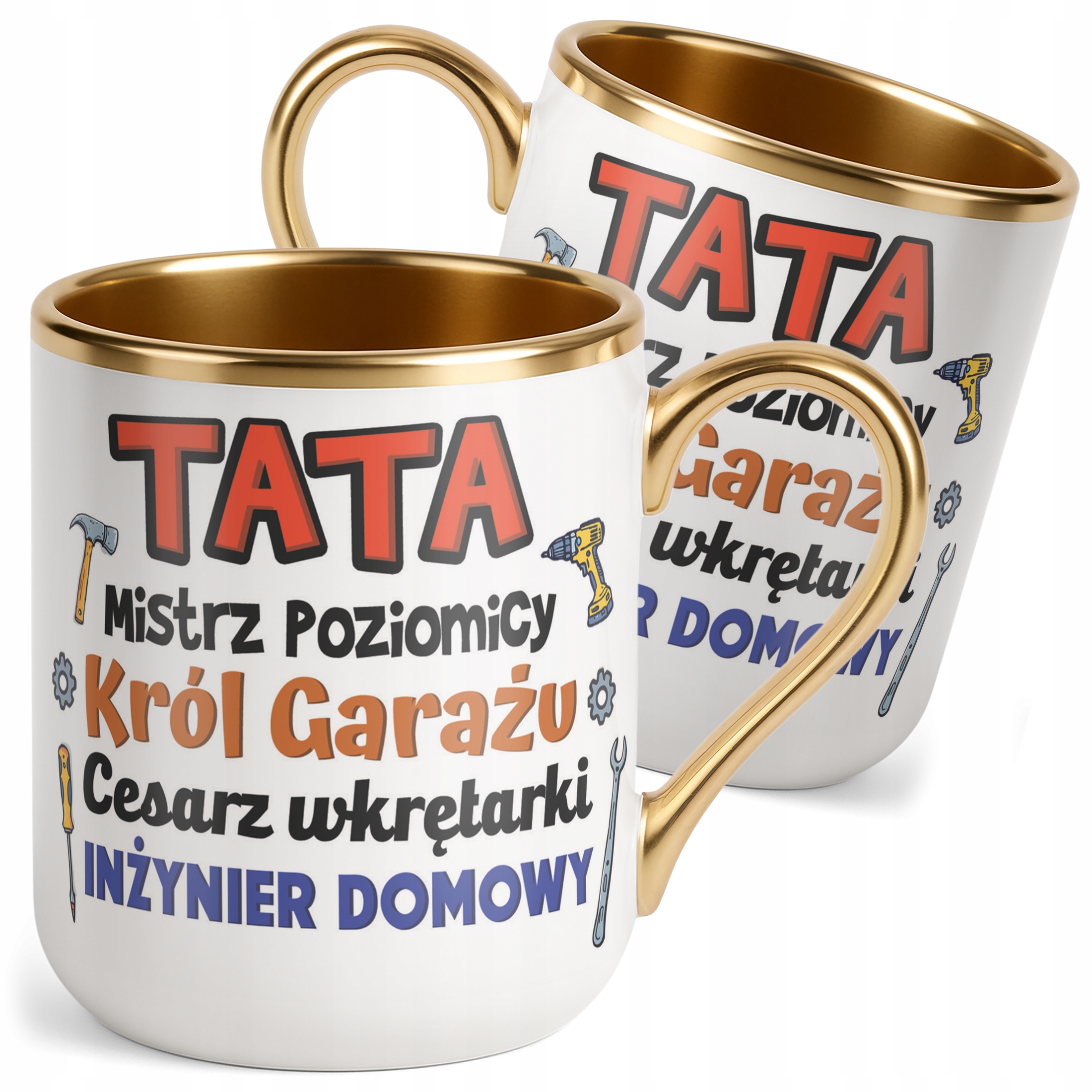 Kubek Premium Złoty Dzień Ojca Dla Taty Majstra Prezent