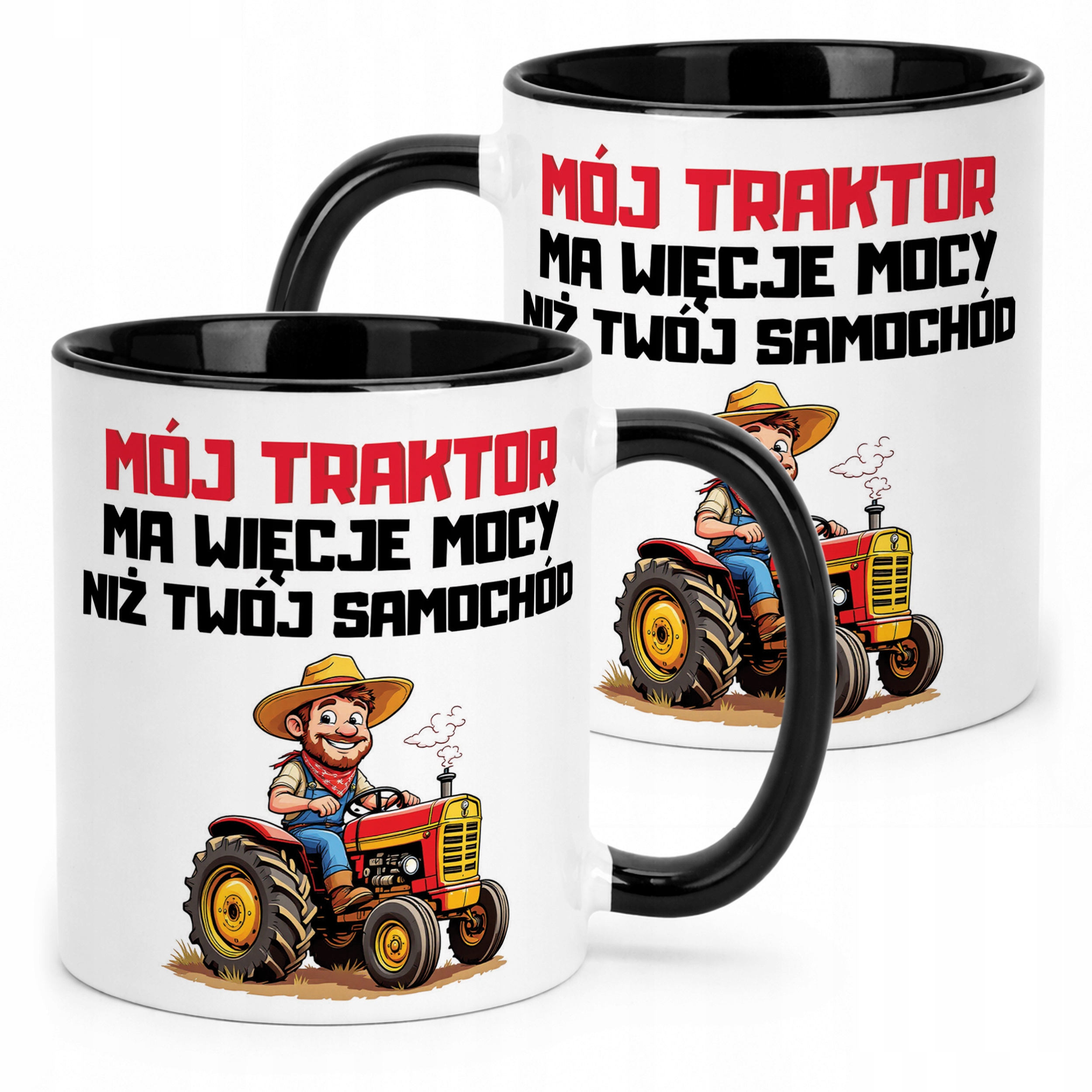 Kubek Czarny Rolnik Dla Rolnika Traktor Zabawny Prezent Upominek
