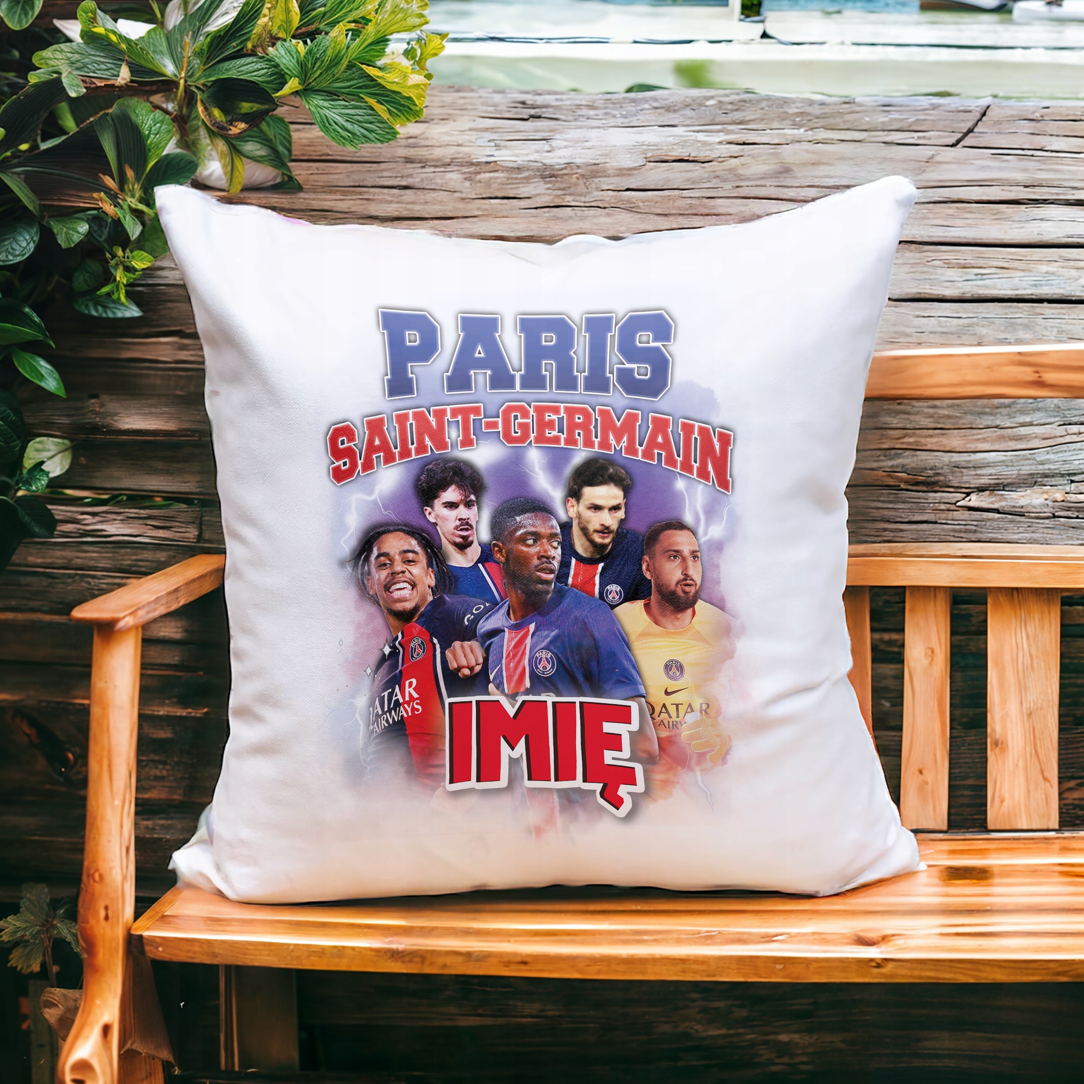 Poduszka personalizowana 38x38cm Paris Saint-Germain Dembélé Barcola