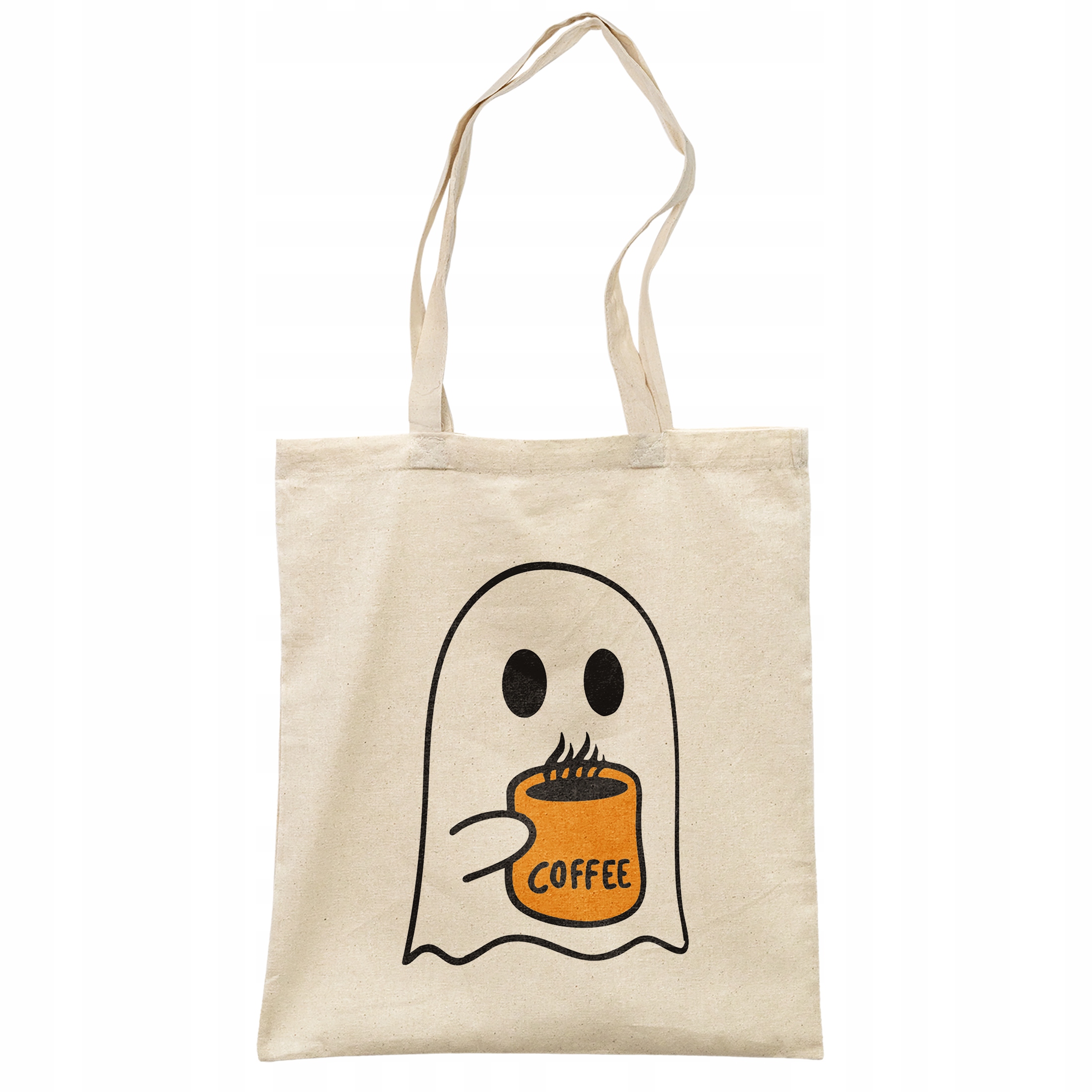 Torba bawełniana na zakupy Halloween Jesień Kawa Duch Prezent