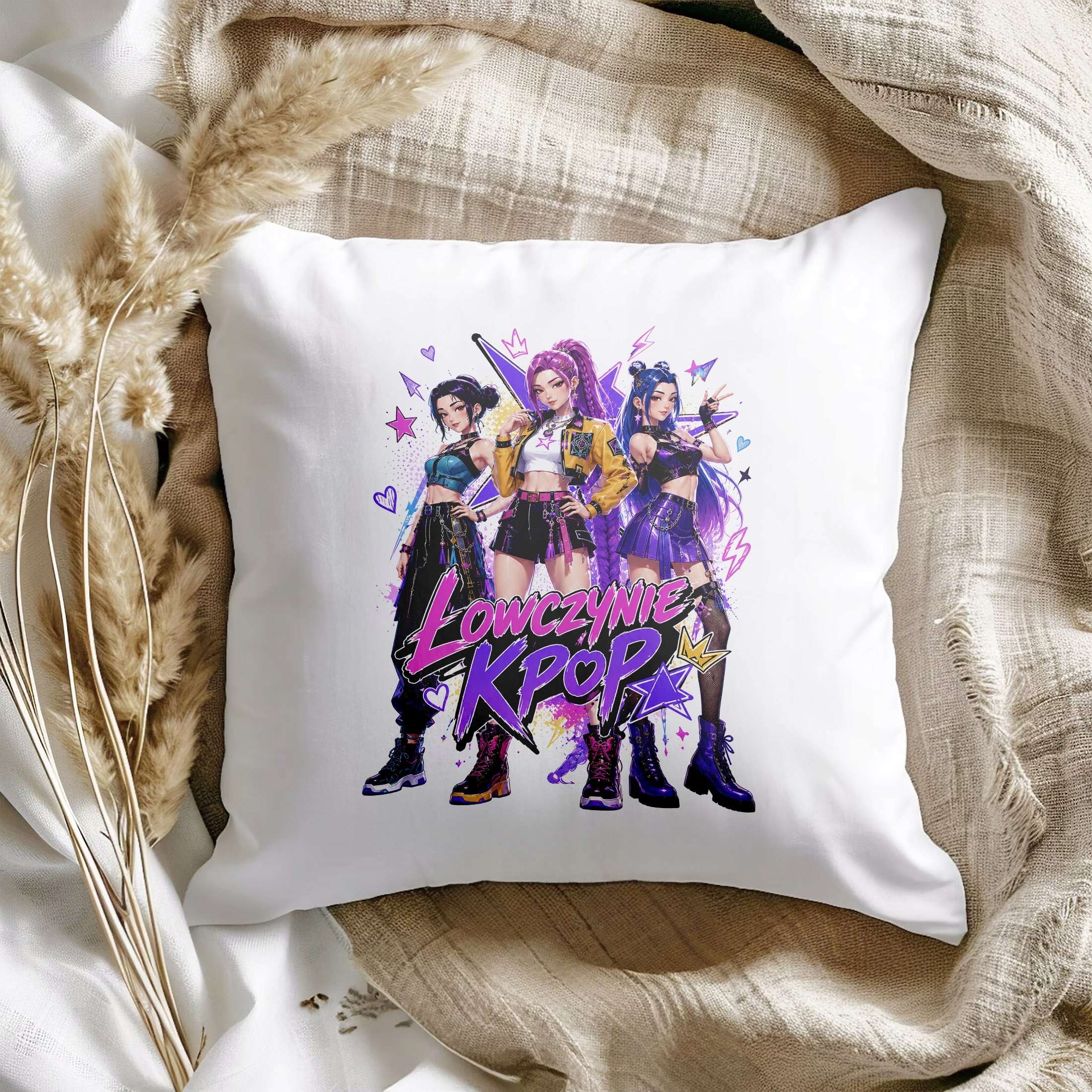 Zestaw Kubek Czerwony Poduszka Z Nadrukiem ŁOWCZYNIE KPOP Prezent