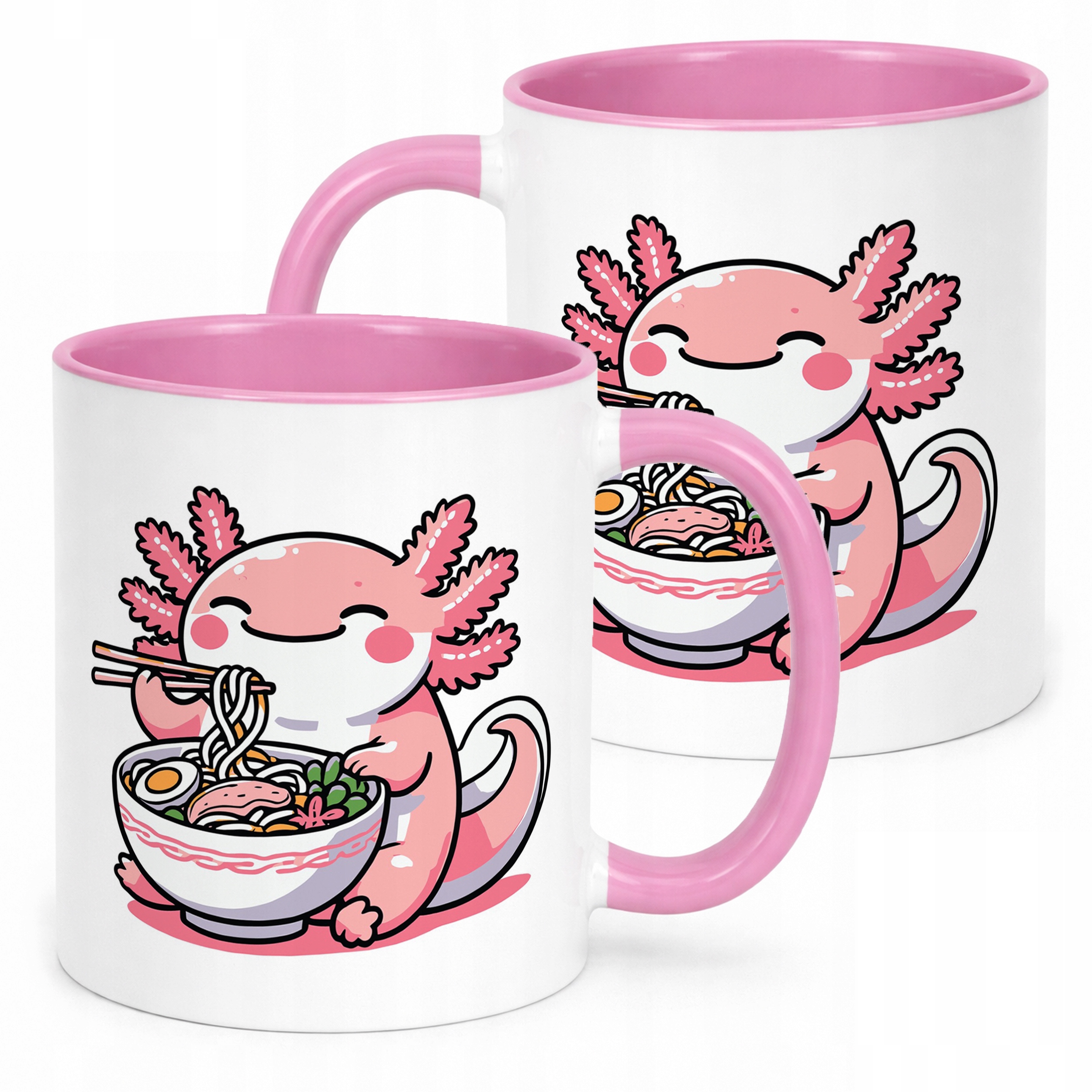 Wyjątkowy różowy kubek na prezent Aksolotl Axolotl Różowy Zwierzak Trend