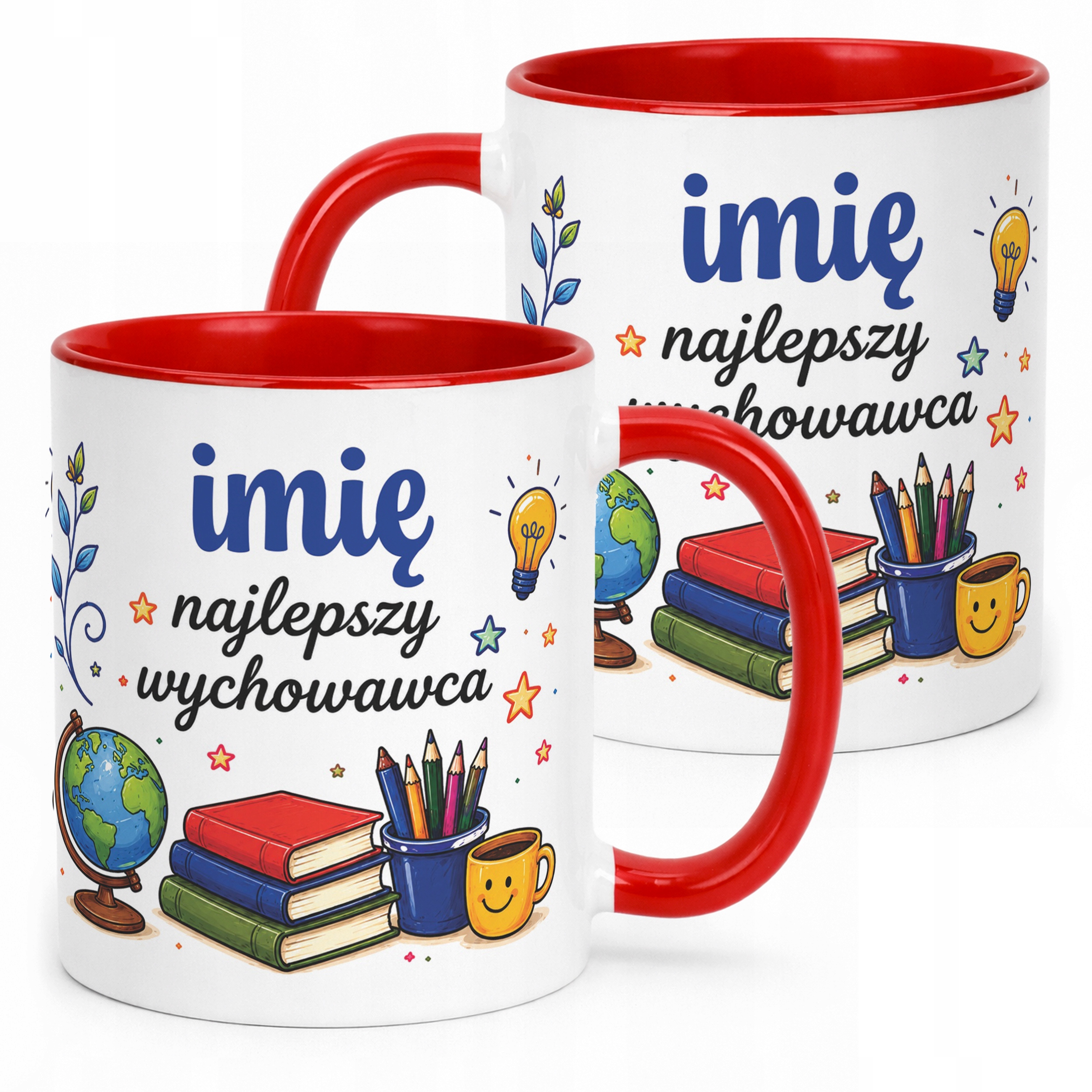 Kubek Czerwony z Imieniem Dzień Nauczyciela Dla Wychowawcy Prezent