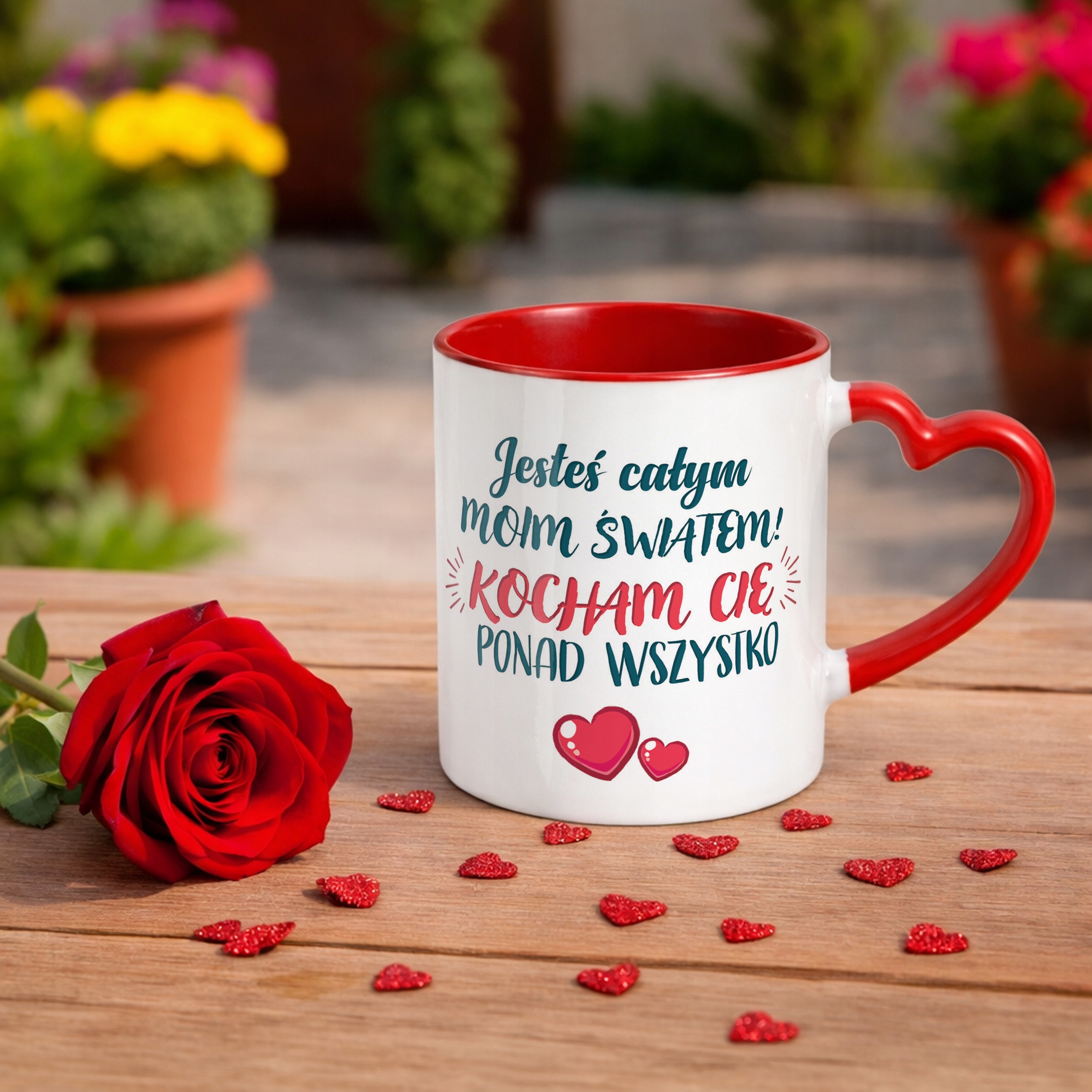 Kubek Walentynkowy Personalizowany Serce Walentynki Prezent Upominek