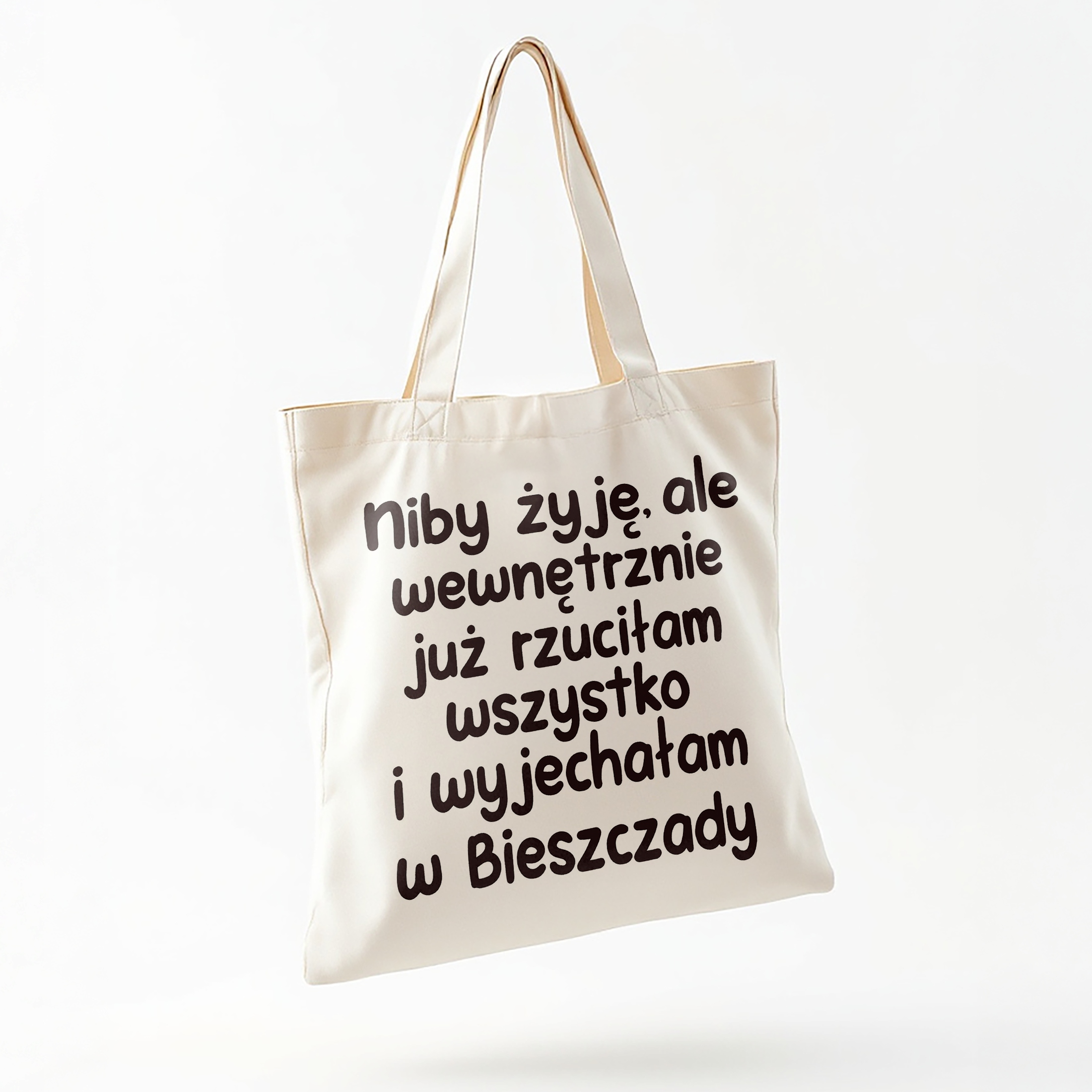 Torba bawełniana na zakupy Niby Żyję Ale Wewnętrznie Zabawny Prezent