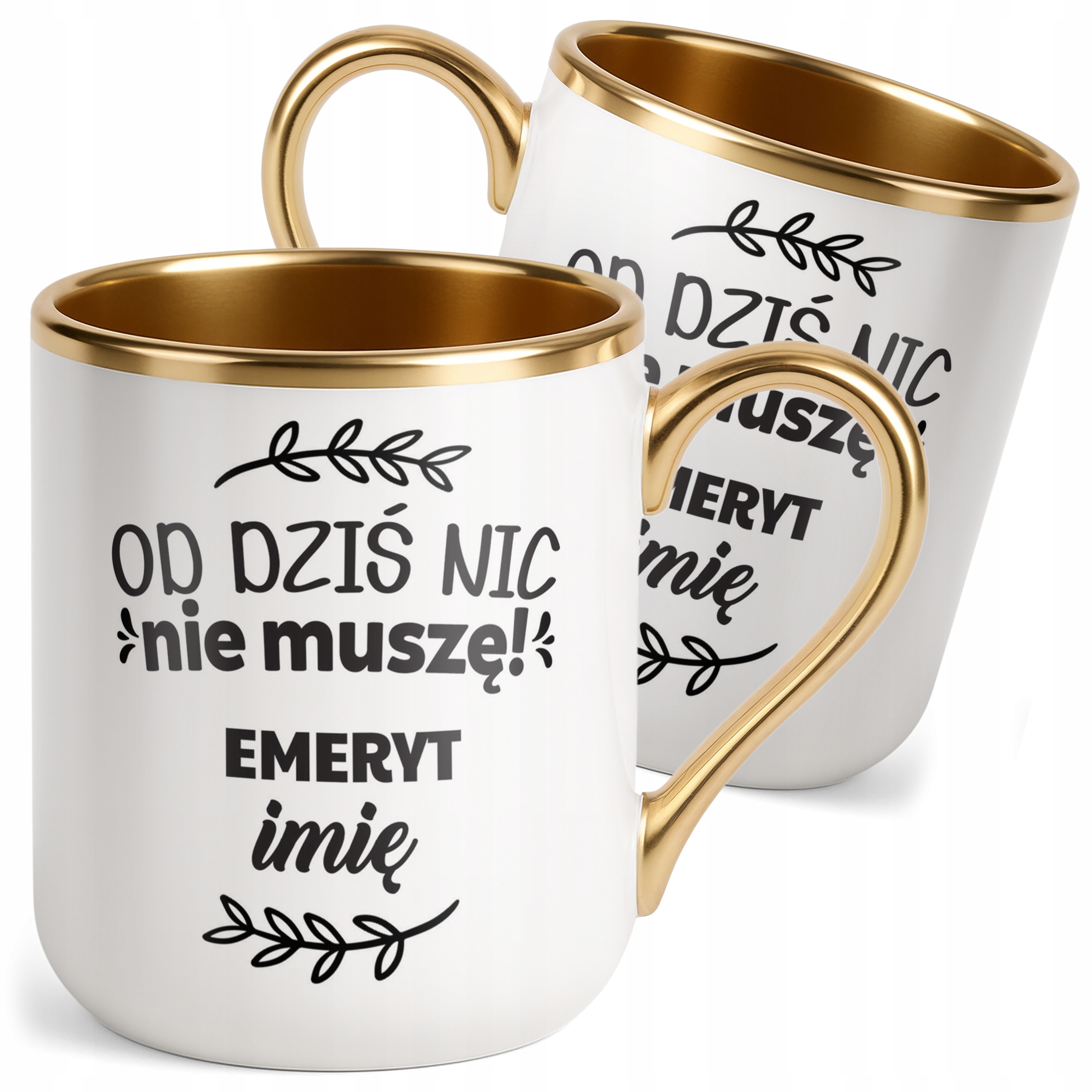 Kubek Premium Złoty Personalizowany z okazji Emerytury Dla Emeryta Prezent
