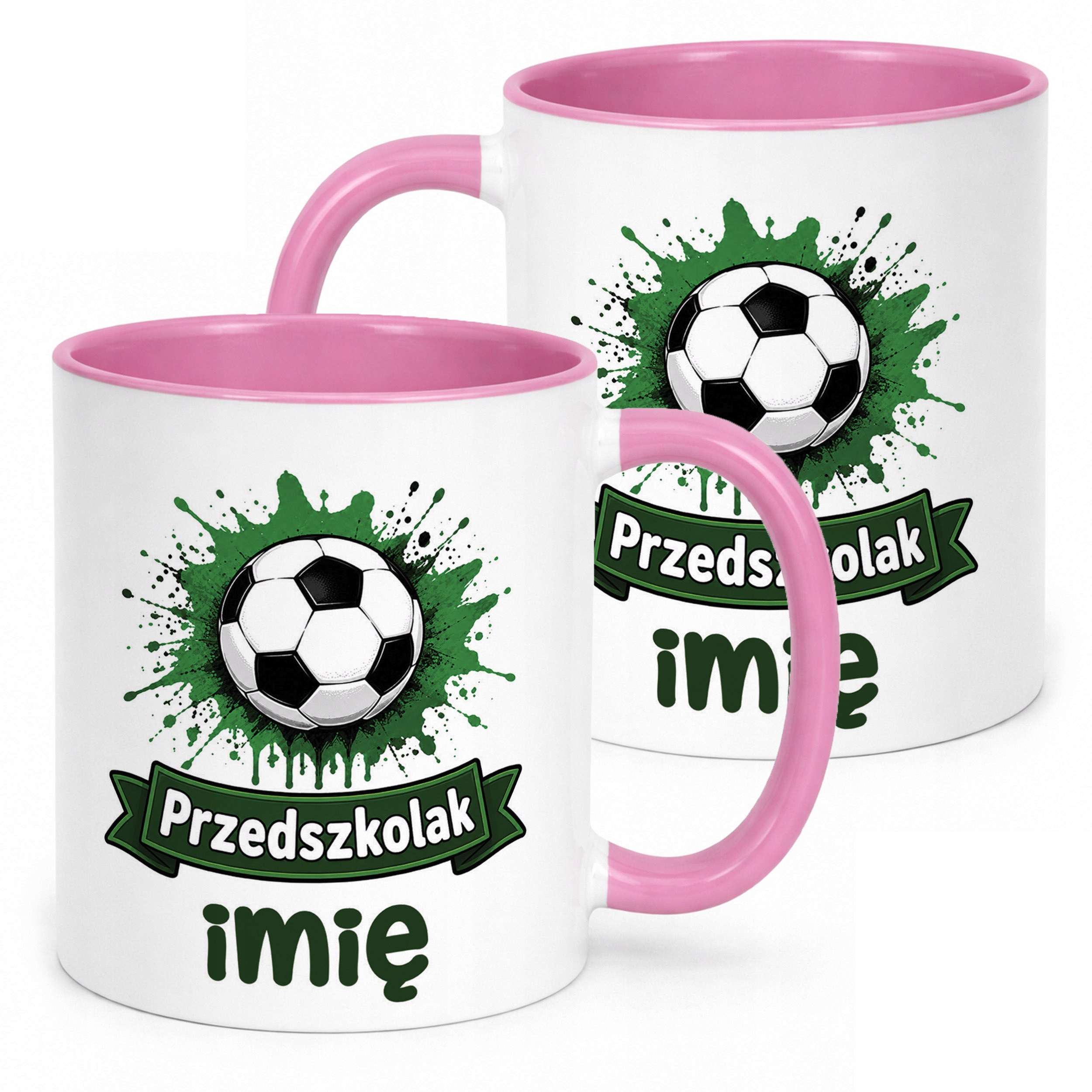 Kubek Różowy z nadrukiem personalizowany Przedszkolak Szkoła Dla Dzieci