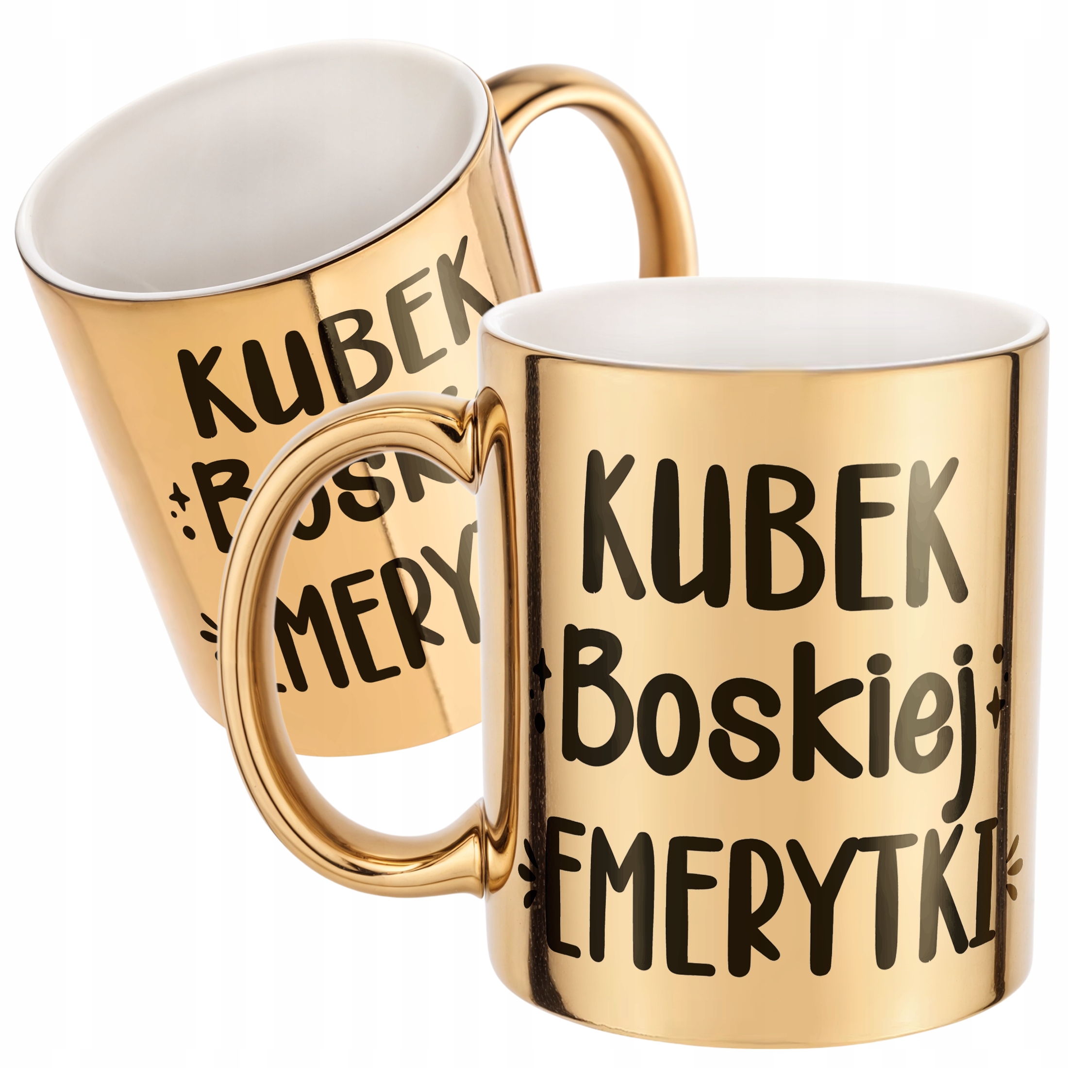 Złoty Kubek ceramiczny z okazji Emerytury Dla Emerytki Prezent Upominek