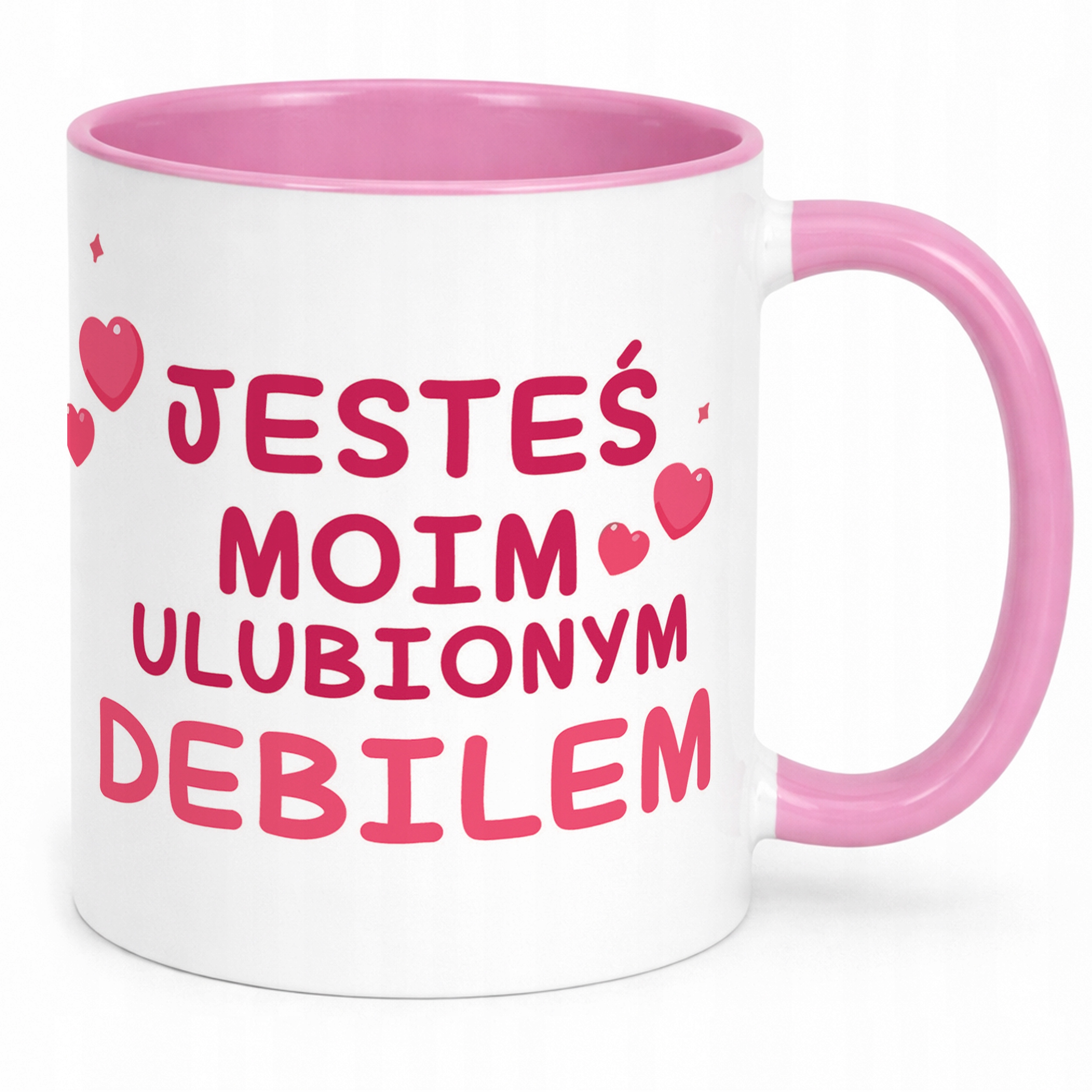 Kubek Różowy Z Własnym Zdjęciem Serce Walentynki Prezent Upominek