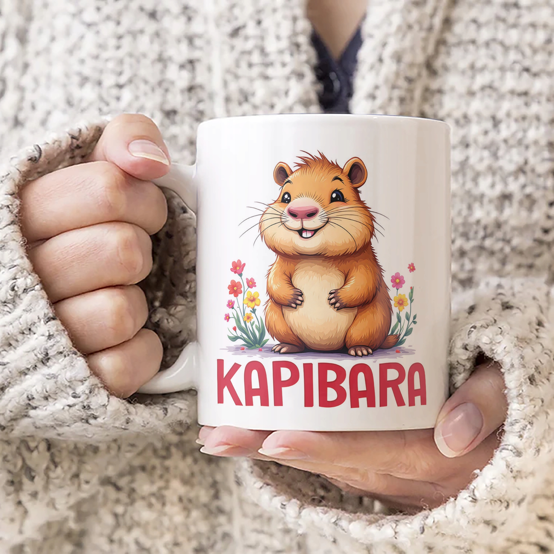 Kubek ceramiczny Kapibara Capybara Zwierzak Słodki Dla Dzieci Prezent
