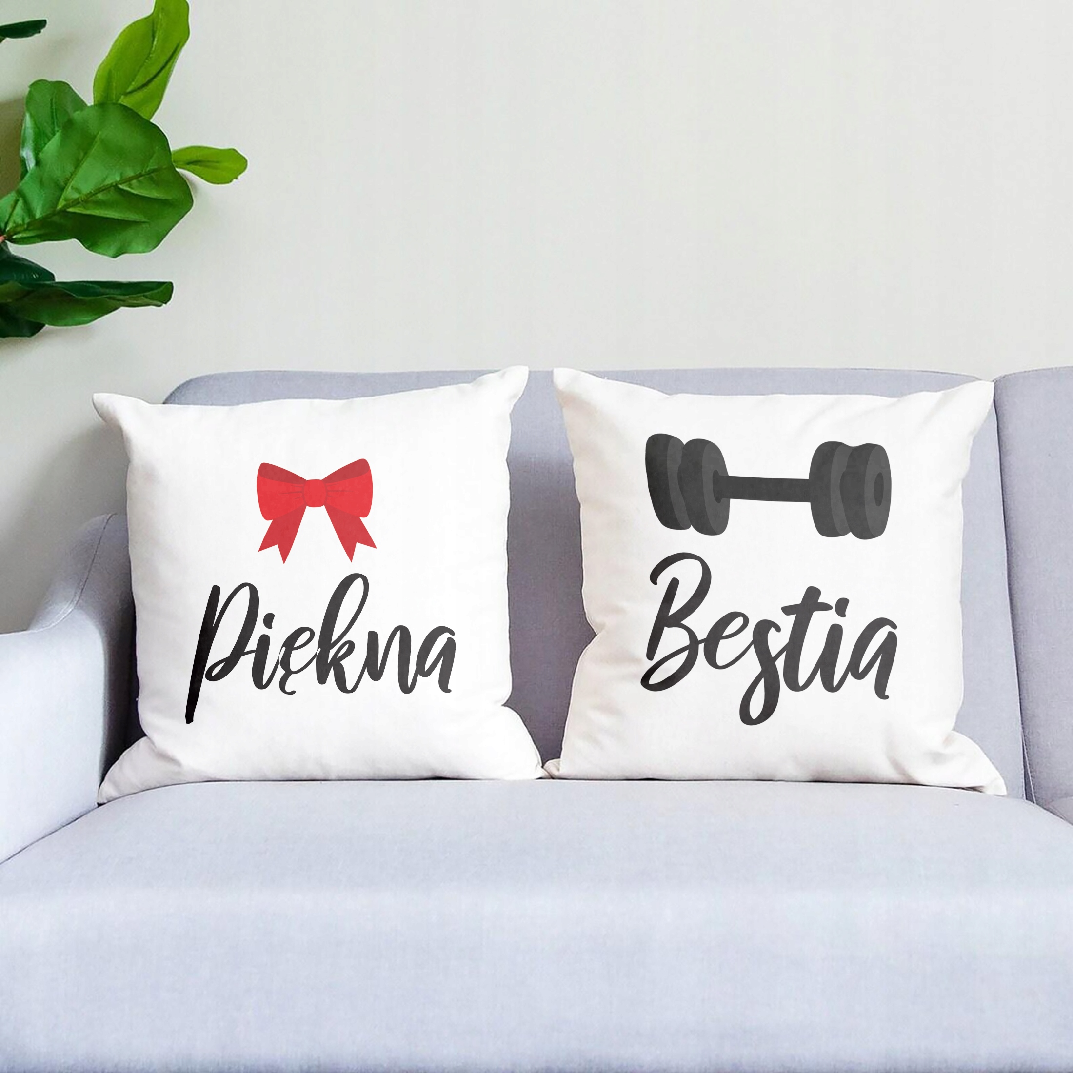 Zestaw Poduszek Walentynkowy Walentynek Piękna i Besta Prezent Dla Pary