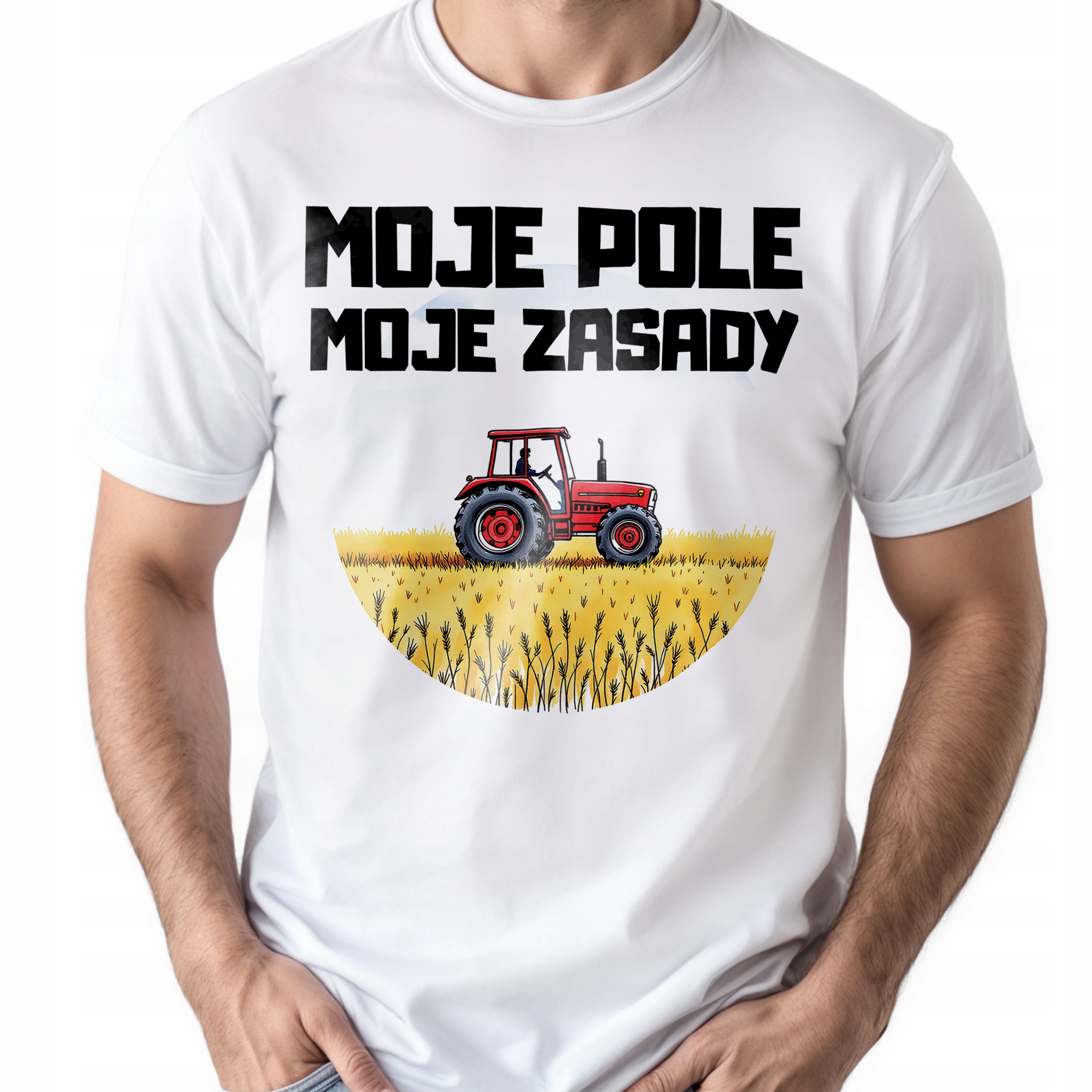 Koszulka biała męska Dla Rolnika Zabawny Prezent Upominek
