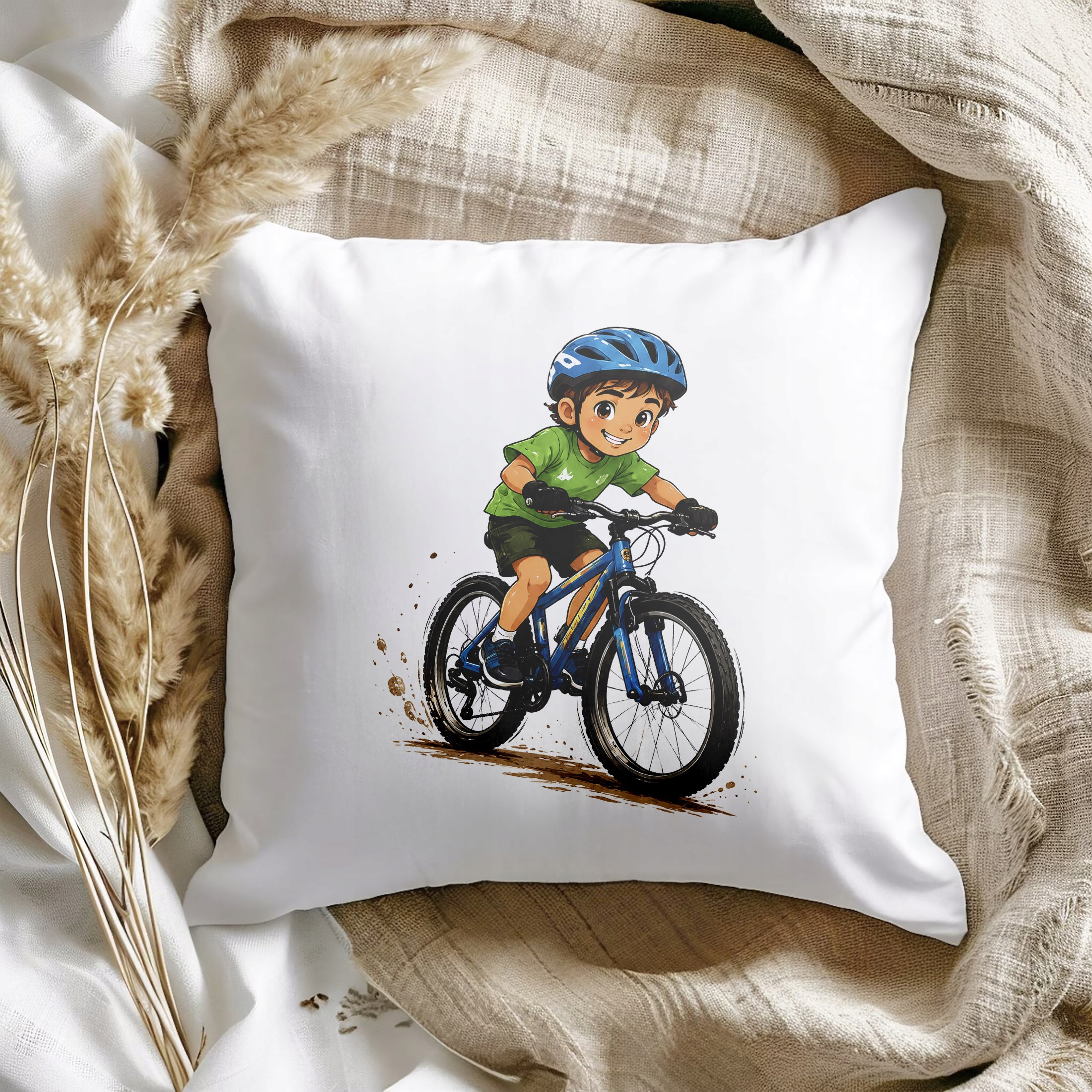 Poduszka Jasiek z nadrukiem 38x38cm Rower Dla Dzieci Prezent