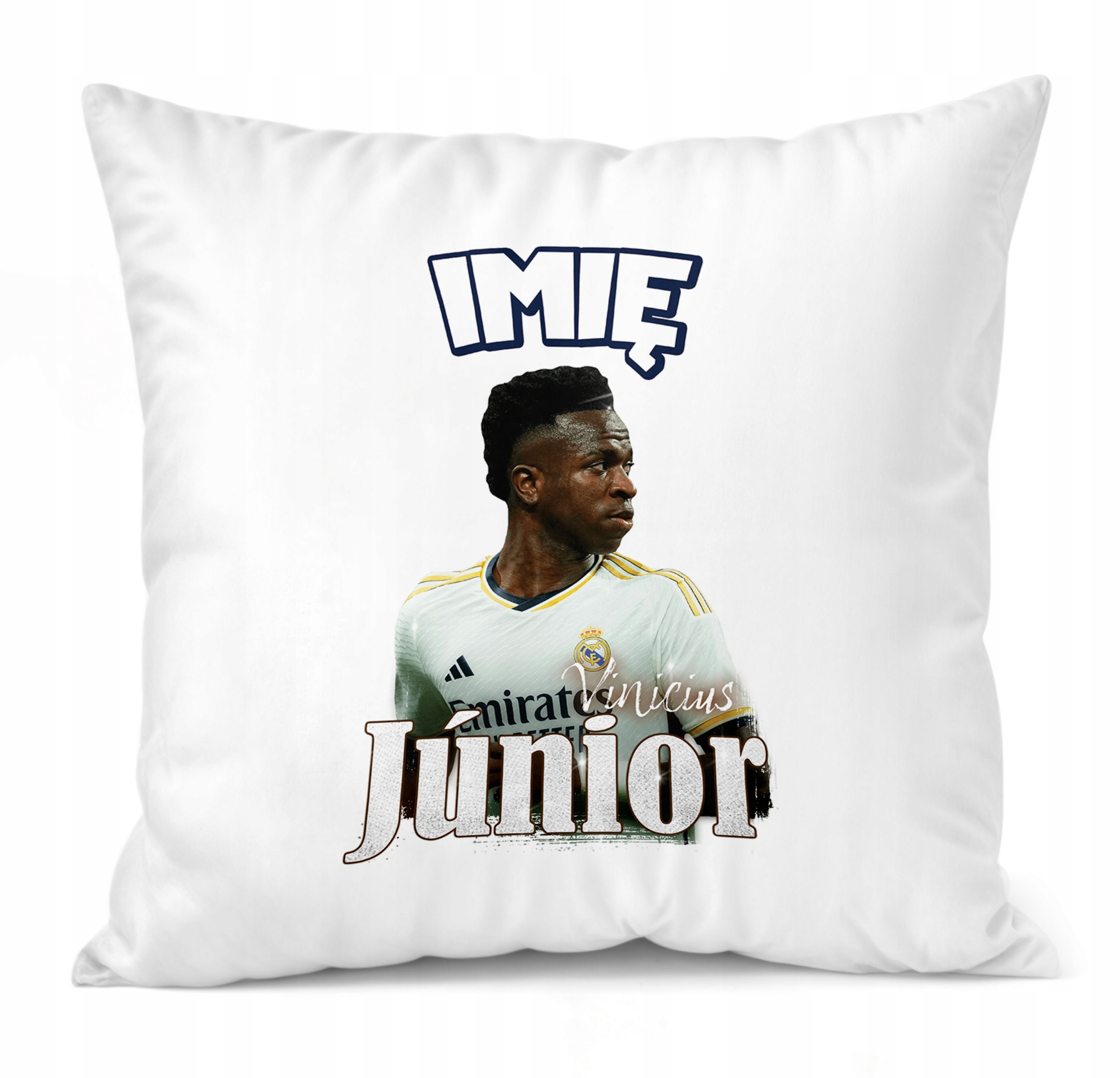 Zestaw personalizowany Kubek Piłkarski + Poduszka Vinicius Jr. Real Madryt