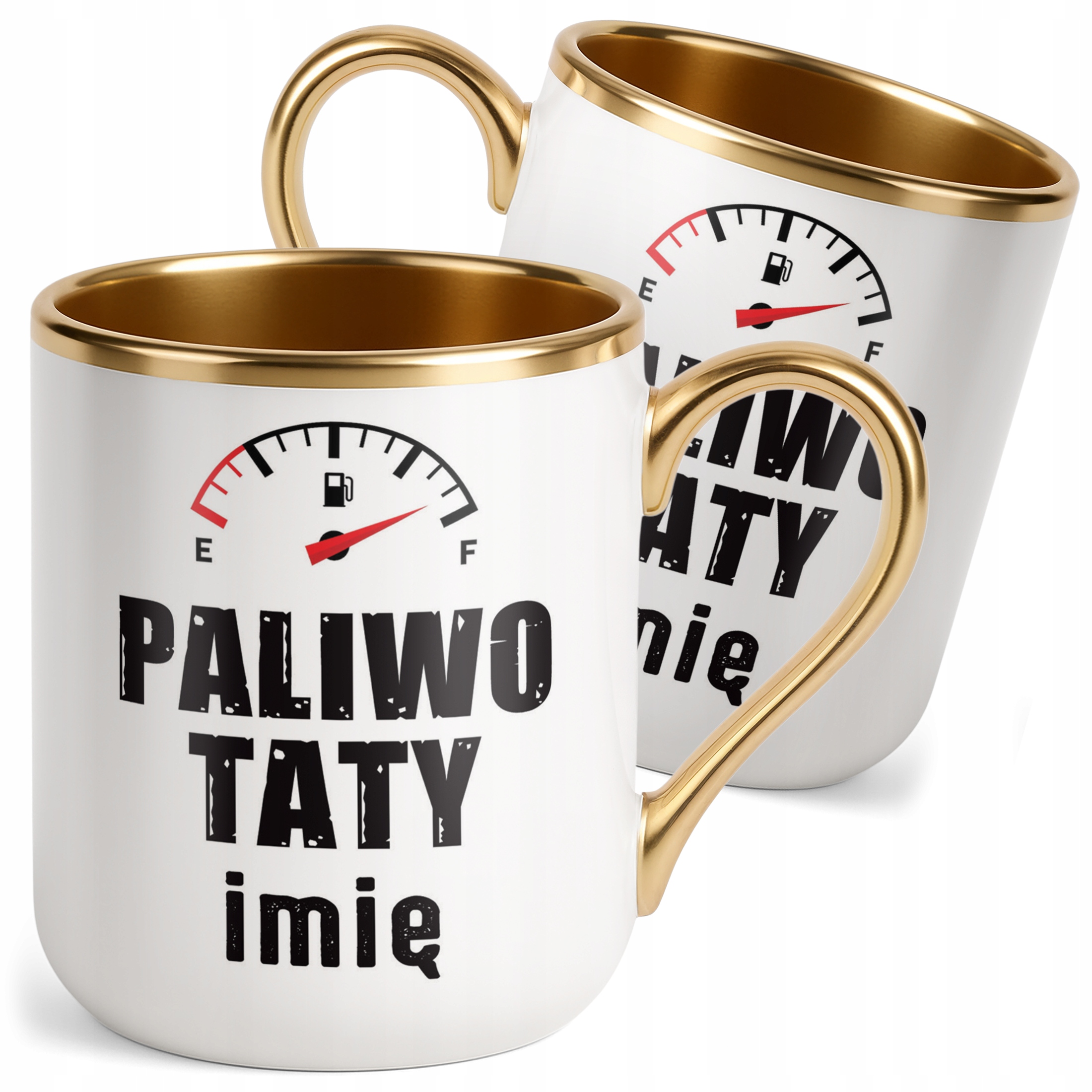 Kubek Premium Złoty Personalizowany Dzień Ojca Paliwo Taty Prezent