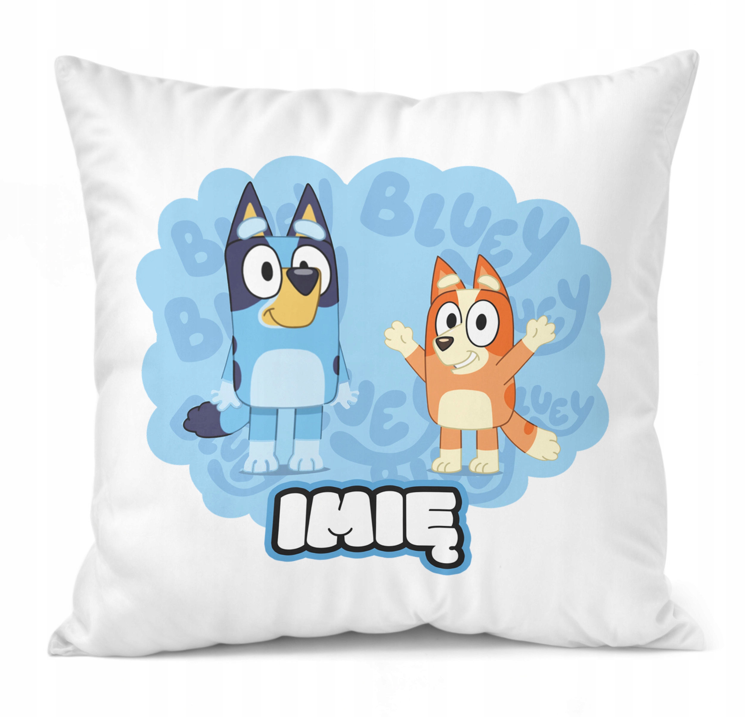 Zestaw Personalizowany Kubek + Poduszka 38×38 cm Dla Fanów Bajki Bluey