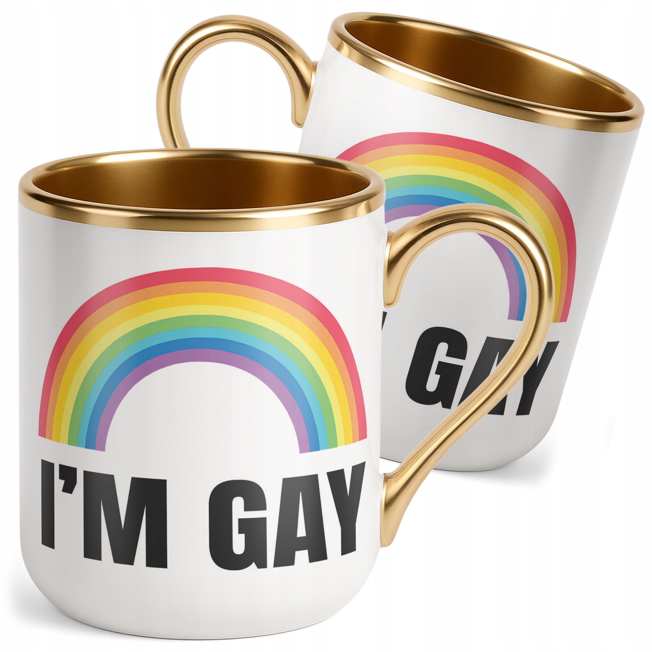 Kubek Premium Złoty I’M GAY Tęcza LGBT Jestem Gejem Prezent