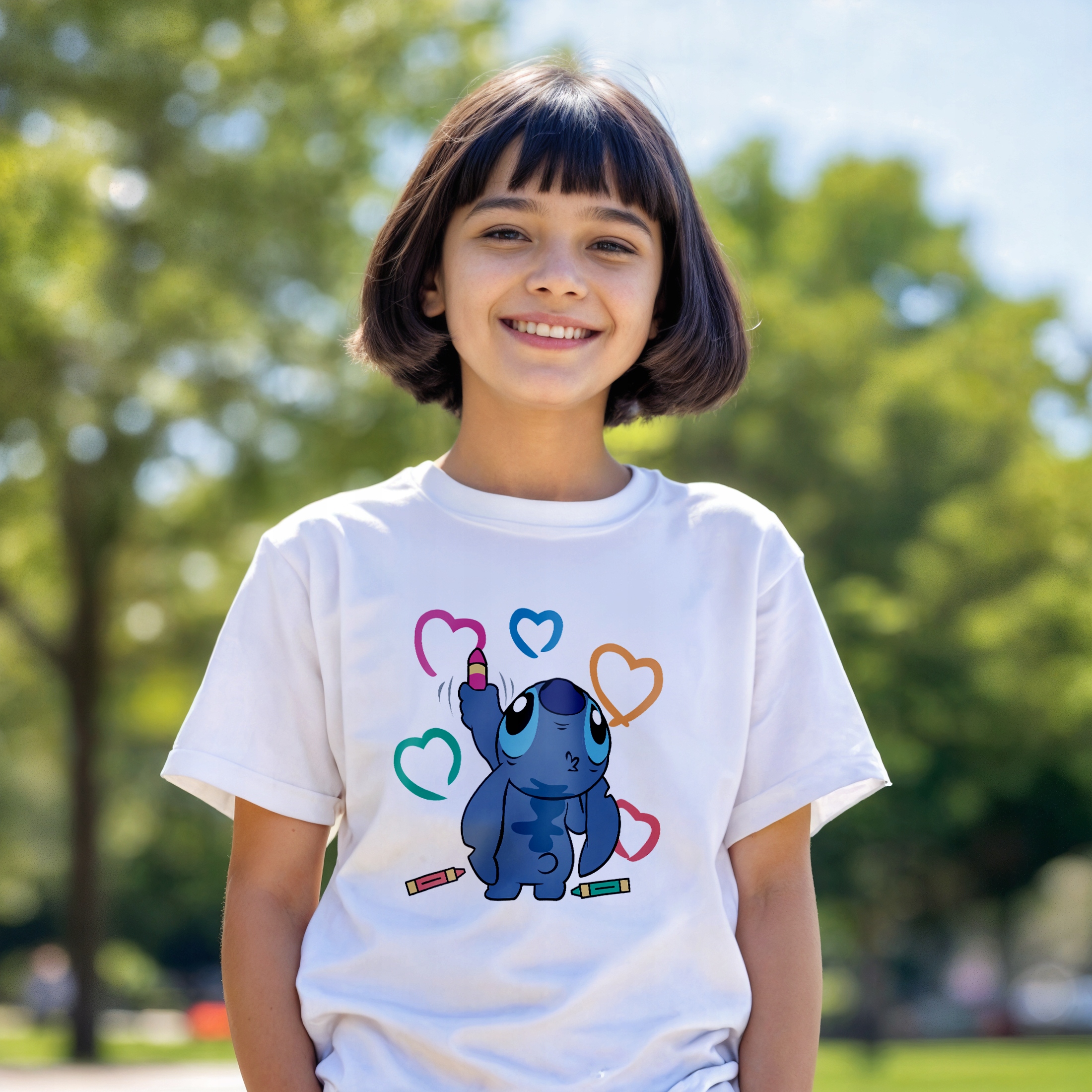 Koszulka biała dziecięca Stitch Lilo i Stich Dla Fanów