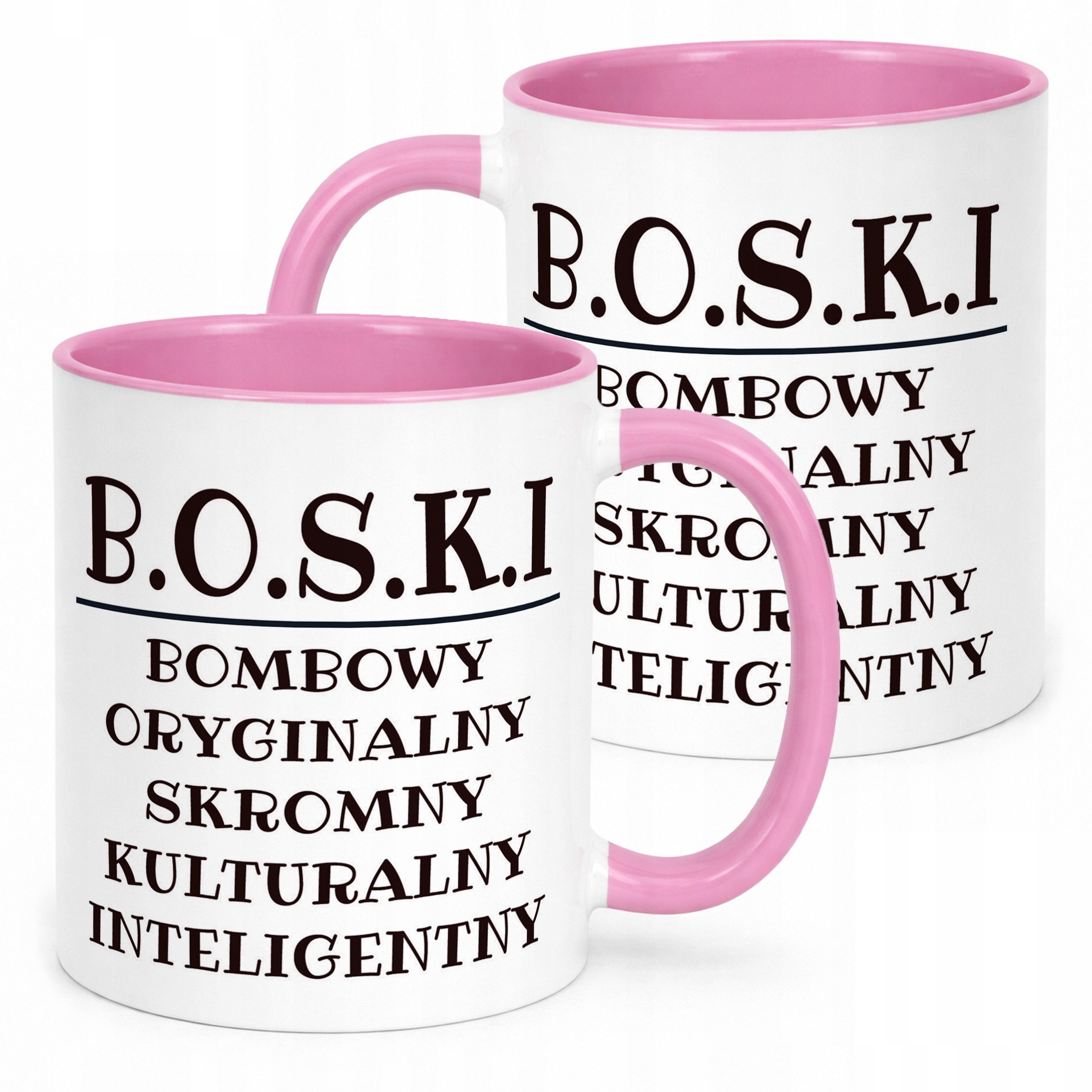 Kubek Różowy B.O.S.K.I Dla Mężczyzny Śmieszny Zabawny Prezent