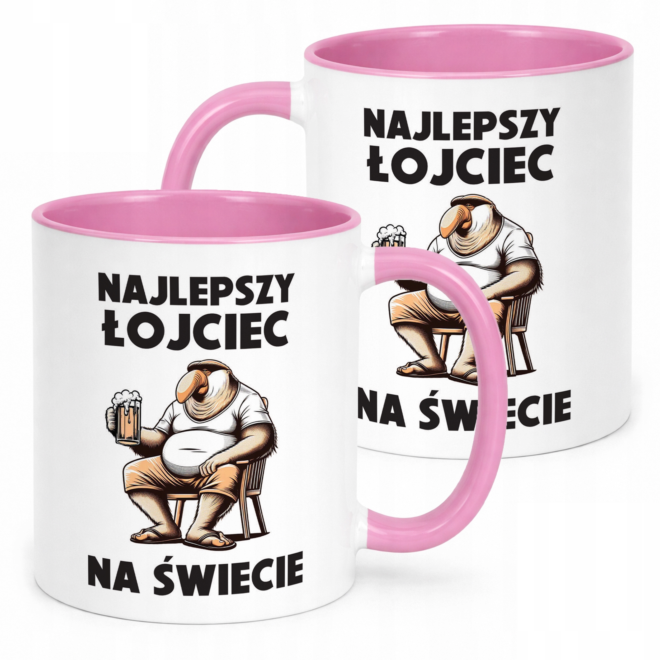 Kubek Różowy Dzień Ojca Dla Taty Najlepszy Łojciec Nosacz Prezent
