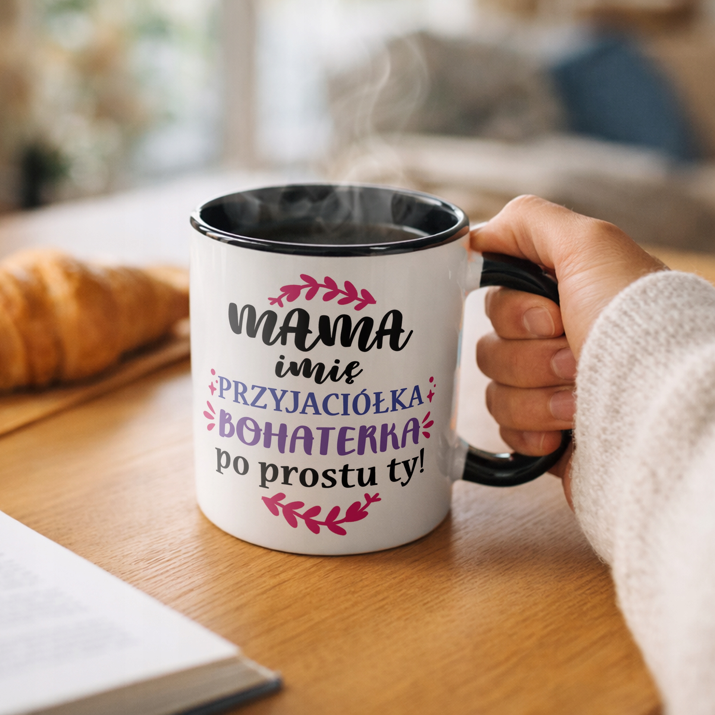 Kubek Czarny Personalizowany Dzień Matki Dla Mamy Prezent Upominek