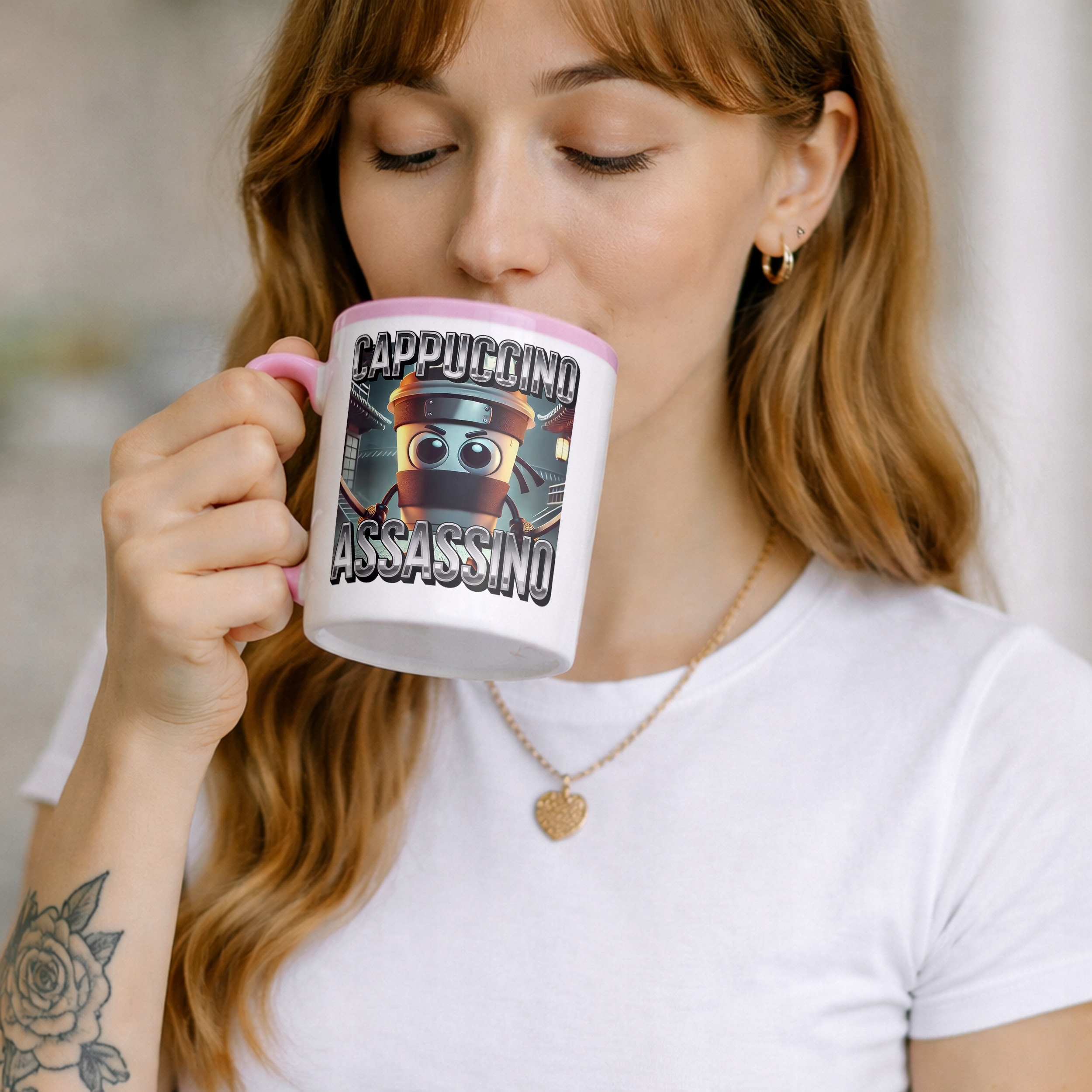 Kubek Różowy Cappuccino Assassino viral tiktok brainrot
