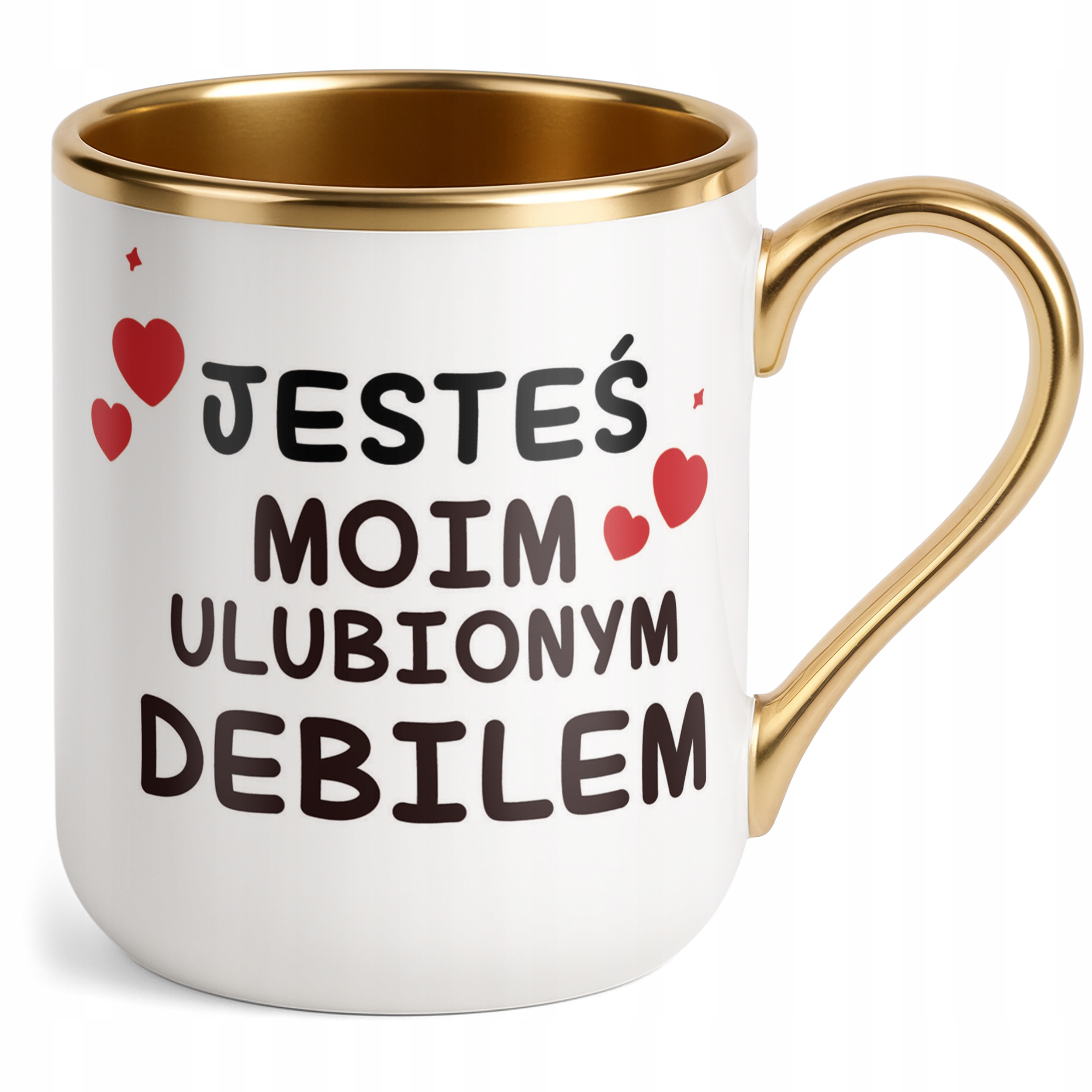 Kubek Premium Złoty Personalizowany Na Walentynki Kocham Cię Prezent