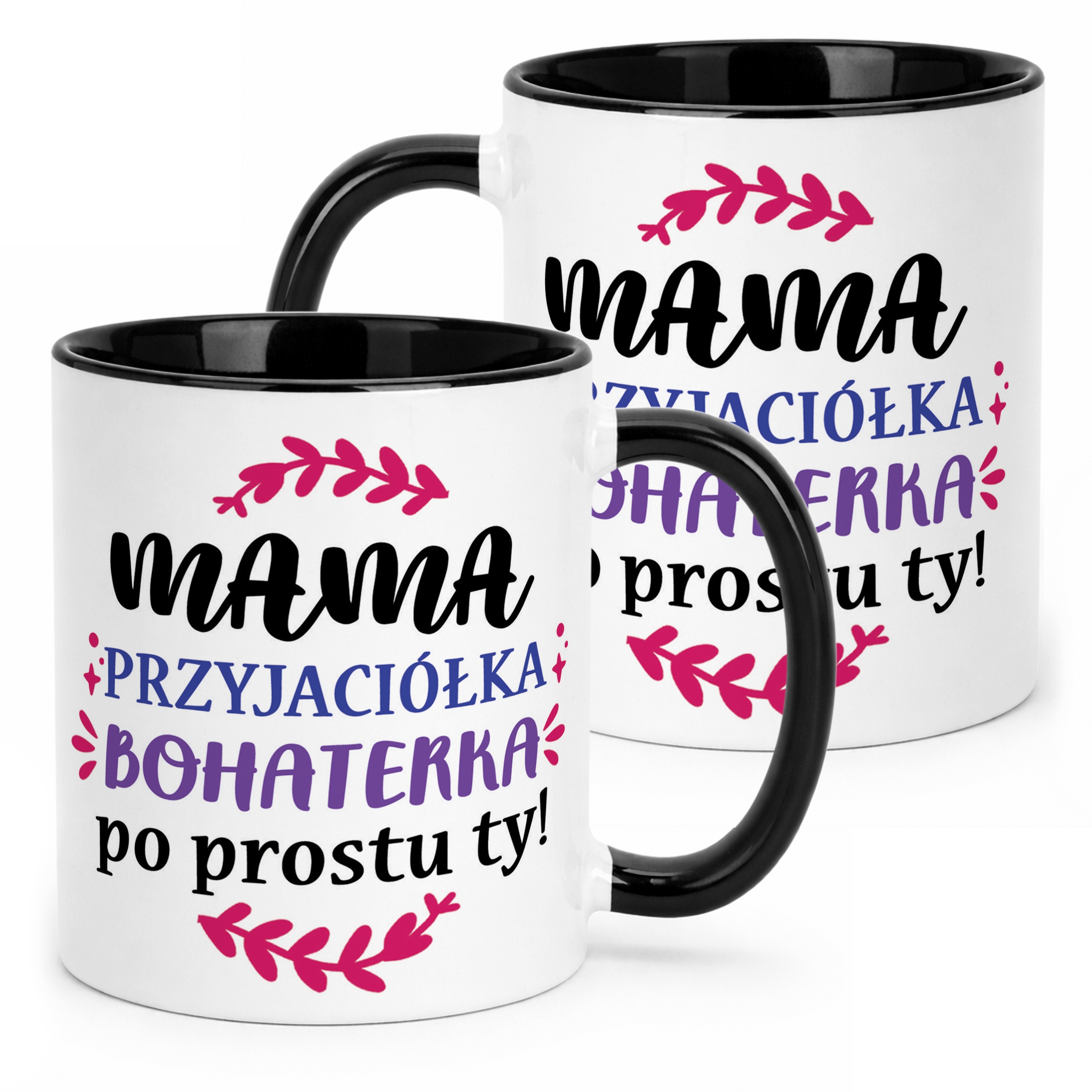 Kubek Czarny Dzień Matki Dla Mamy Prezent Mama Przyjaciółka Bohaterka