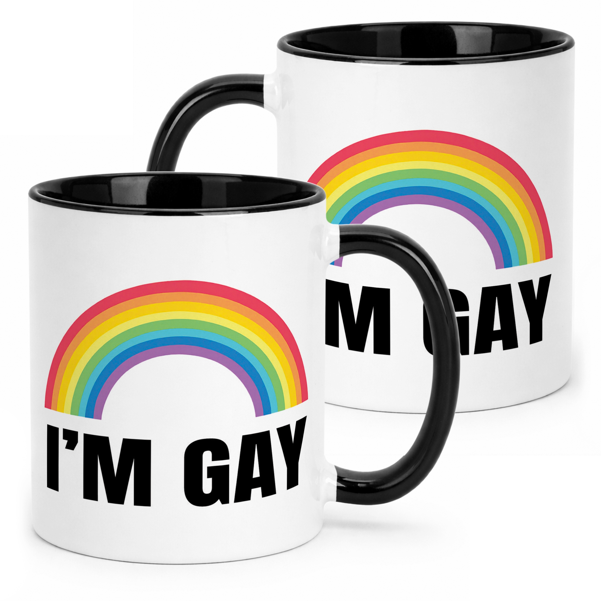 Kubek Czarny I’M GAY Tęcza LGBT Jestem Gejem