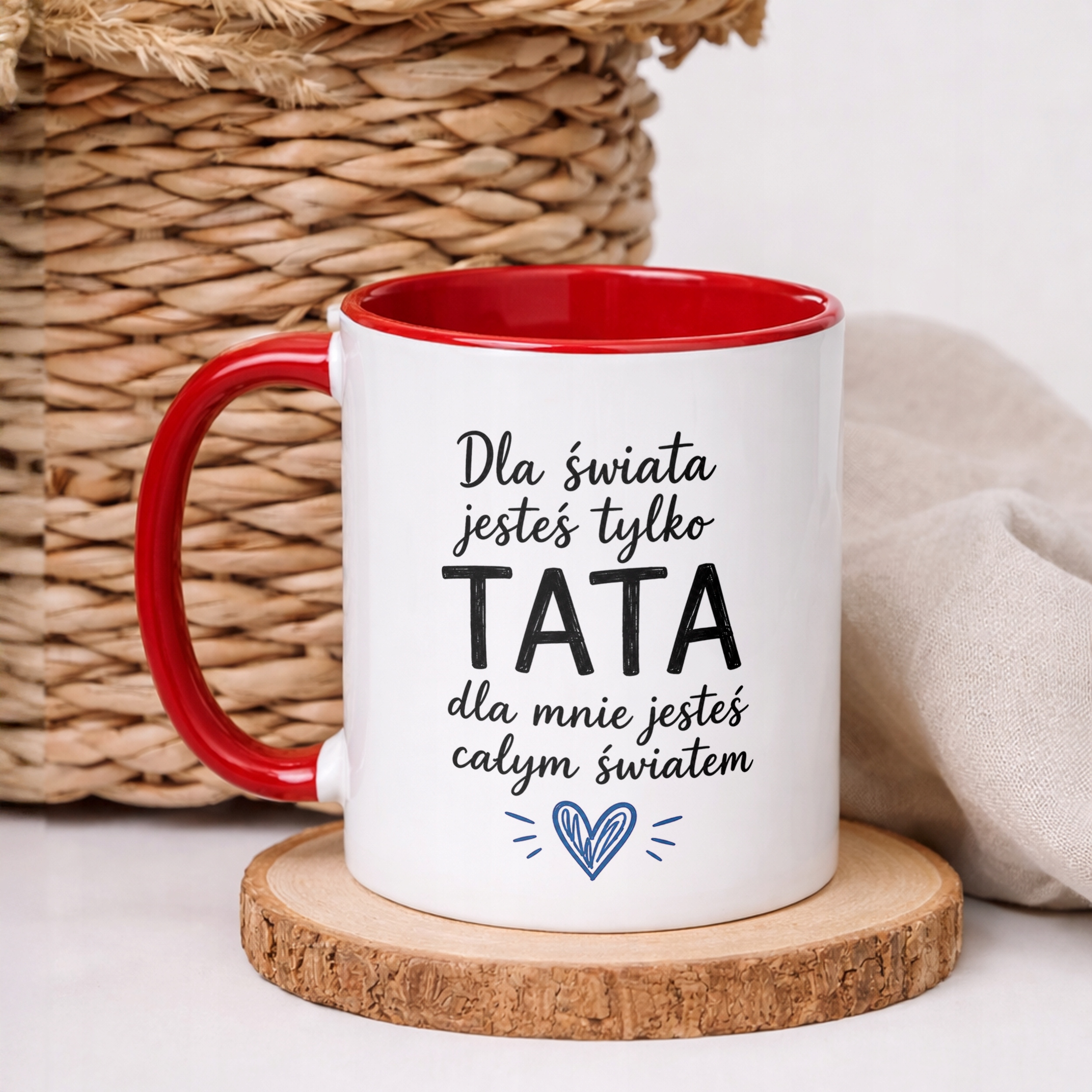 Kubek Czerwony Dzień Ojca prezent dla tatusia upominek