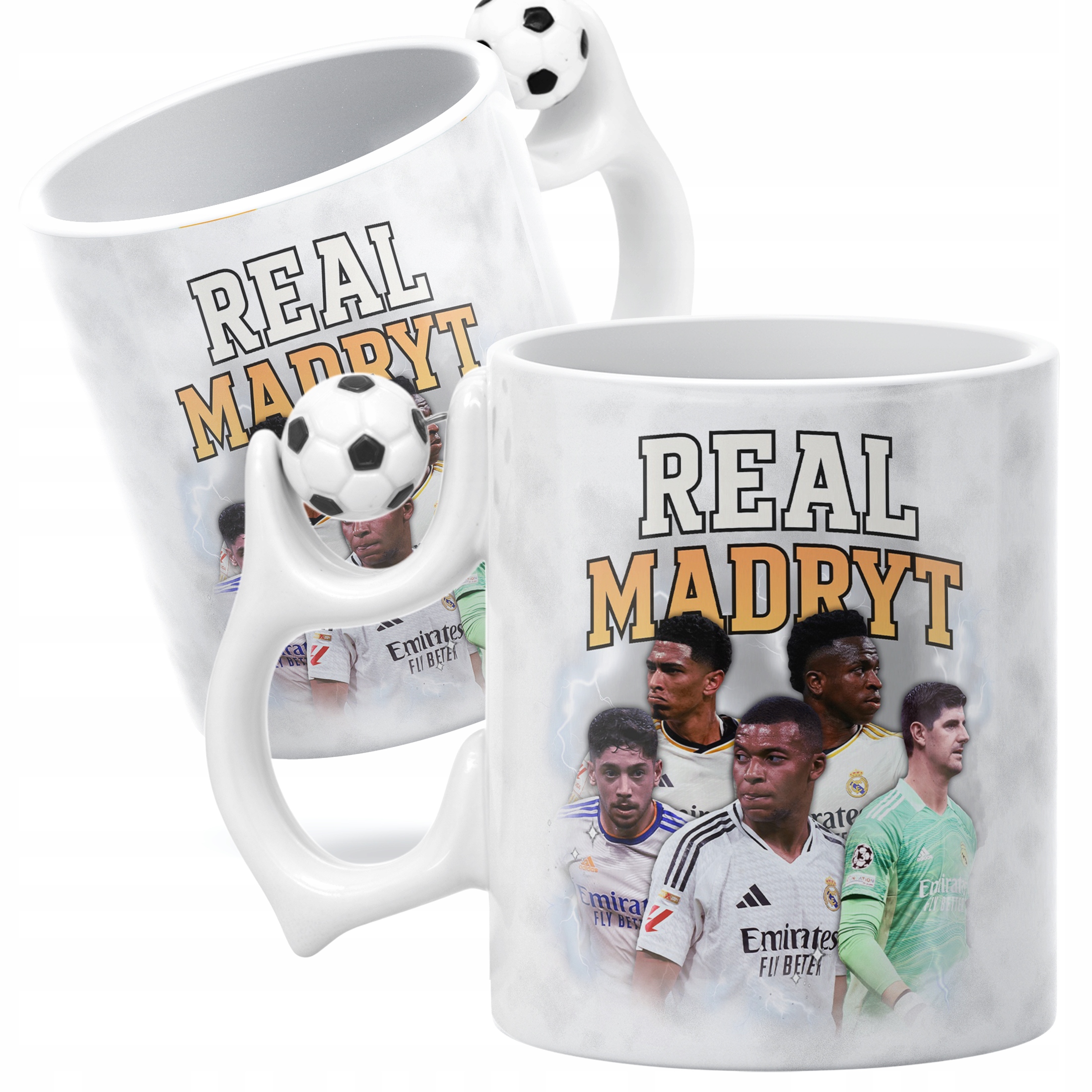 Zestaw Kubek Piłkarski + Podkładka pod mysz Real Madryt Bellingham Mbappé