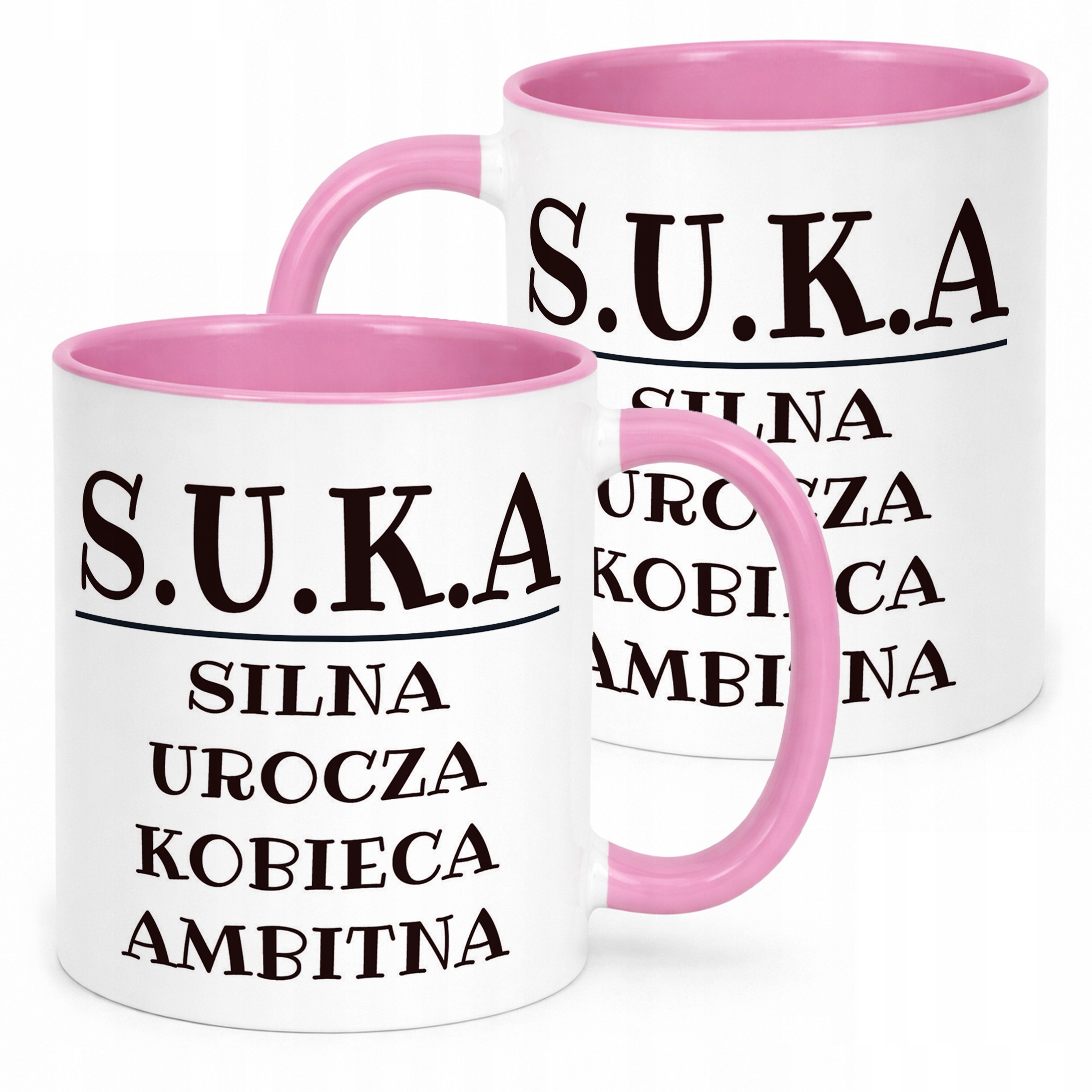 Kubek Różowy S.U.K.A Dla Kobiety Śmieszny Zabawny Prezent