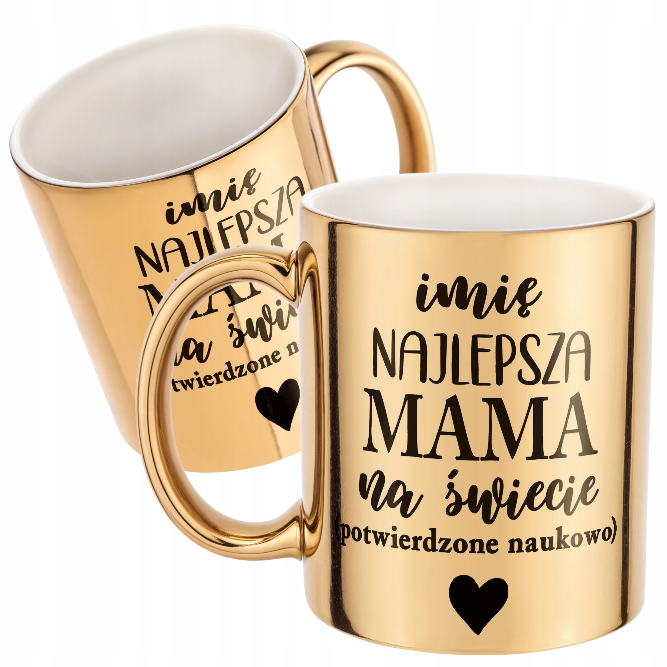 Złoty Kubek ceramiczny Personalizowany Dzień Matki Dla Mamy Prezent
