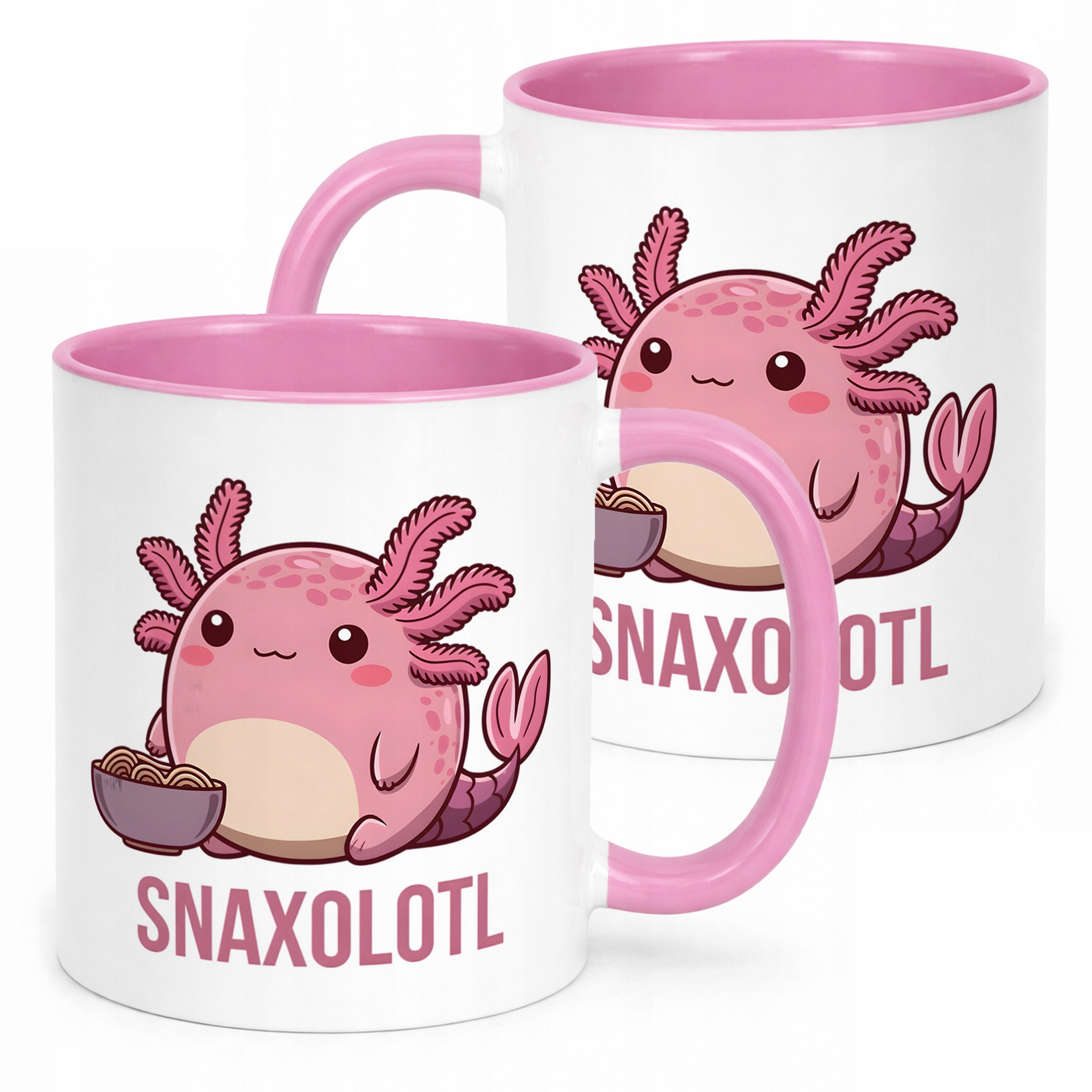 Różowy kubek dla dzieci z grafiką Aksolotl Axolotl Mine craft Różowy HIT
