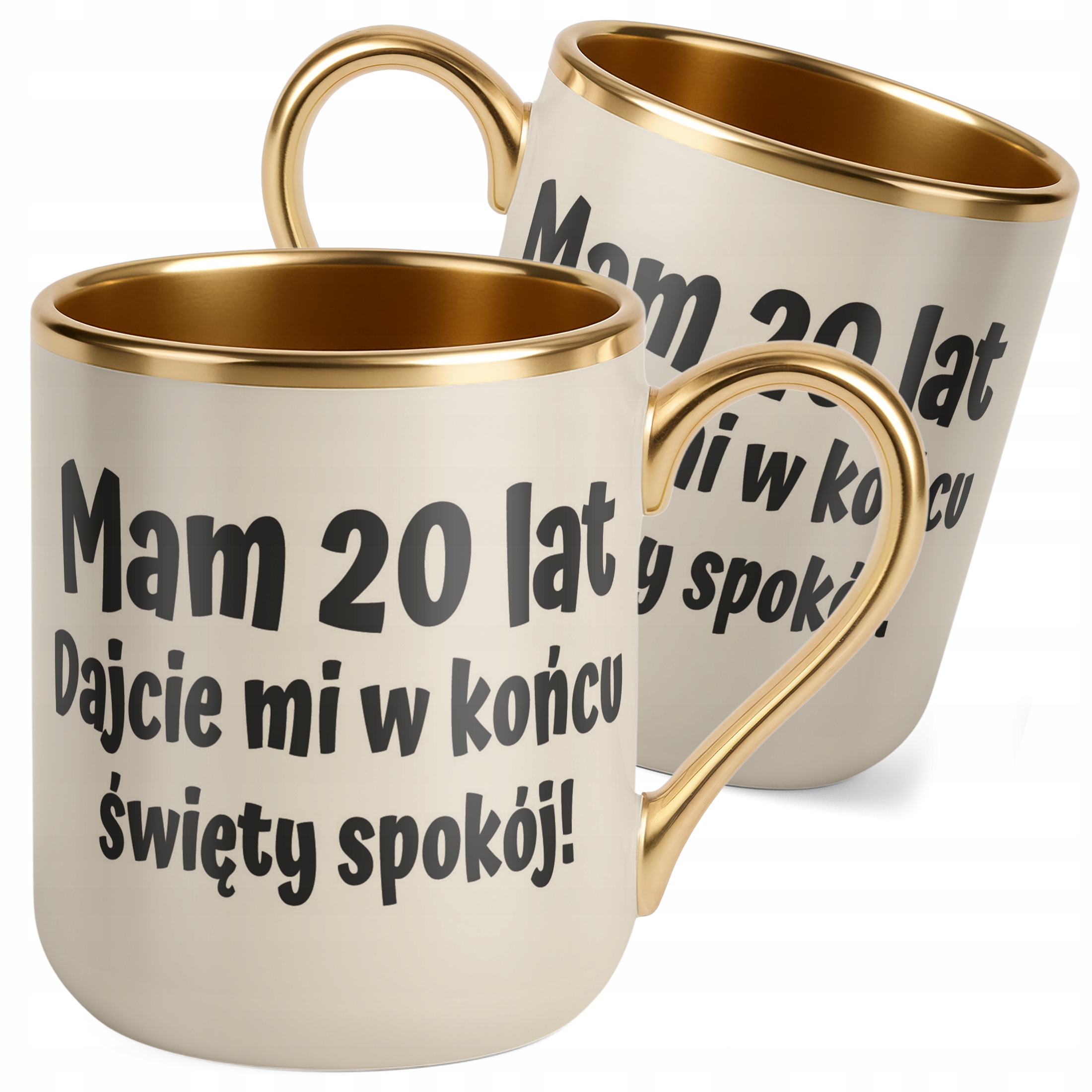 Kubek Premium Złoty Ecru Mam 20 Lat Na Urodziny Prezent Upominek