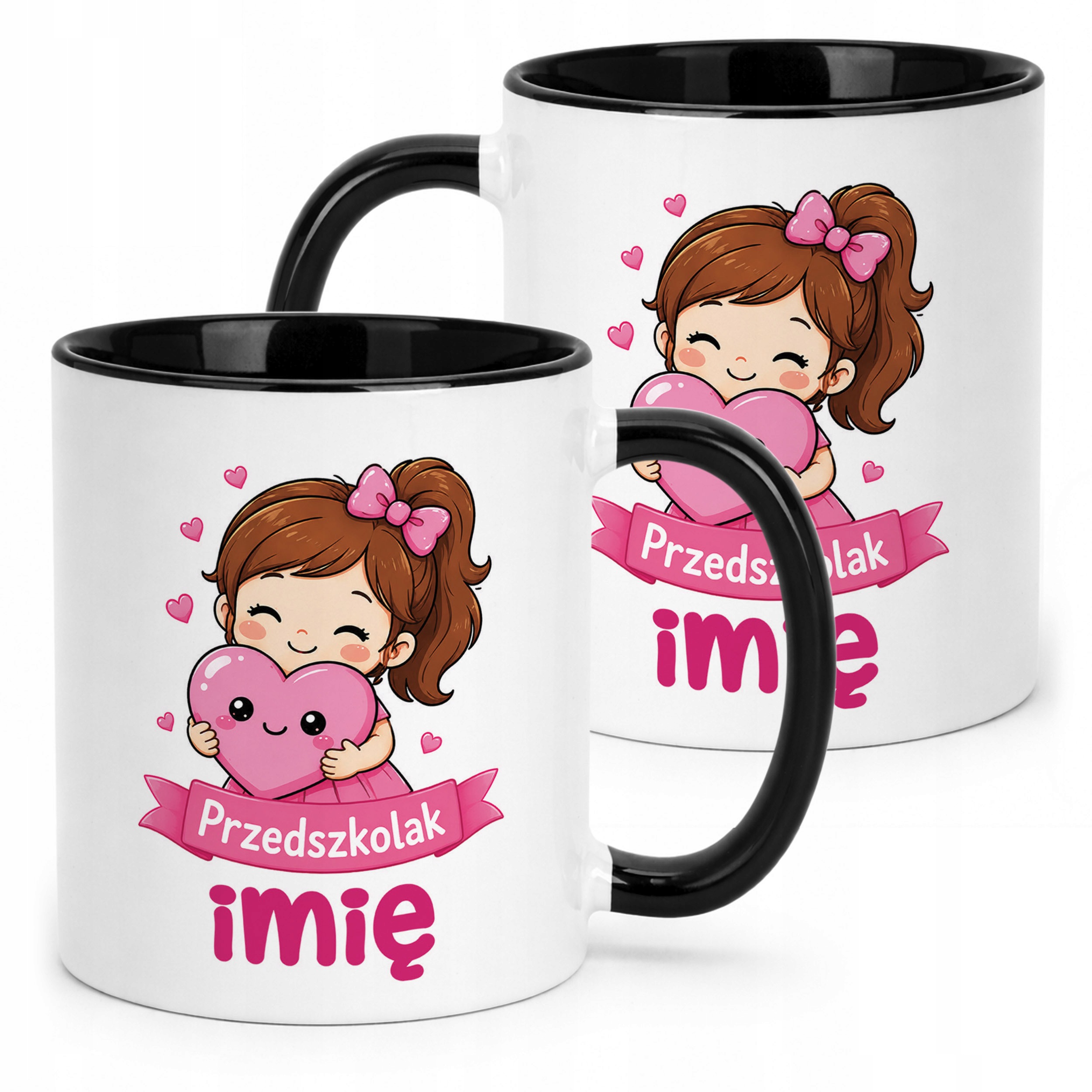Kubek Czarny z nadrukiem personalizowany Przedszkolak Szkoła Dla Dzieci