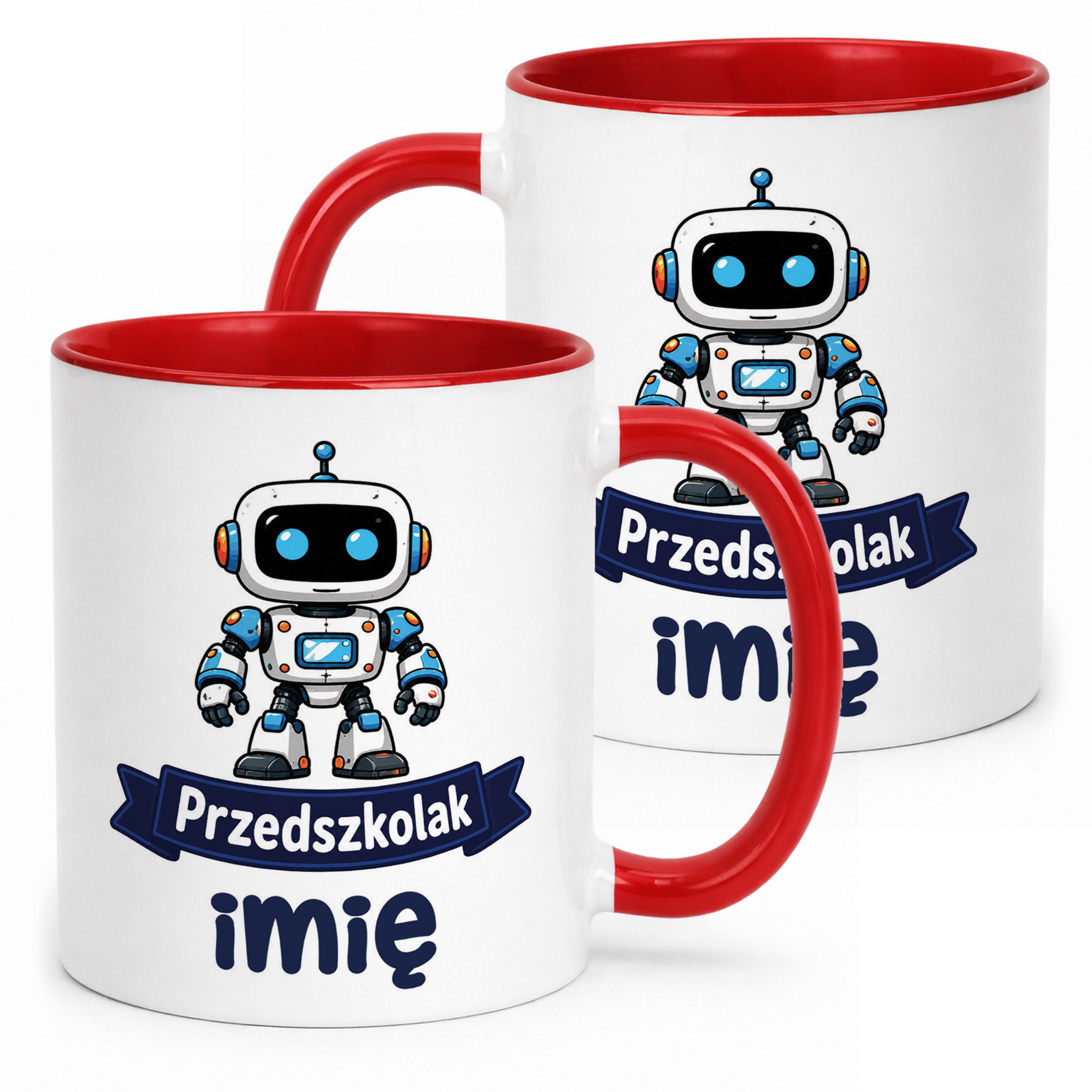 Kubek Czerwony z nadrukiem personalizowany Przedszkolak Szkoła Dla Dzieci