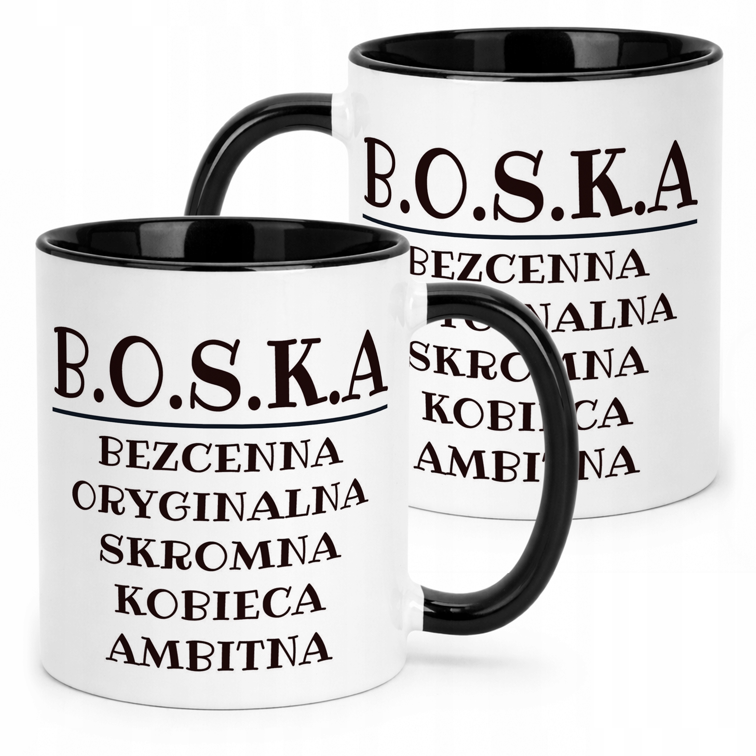 Kubek Czarny B.O.S.K.A Dla Kobiety Śmieszny Zabawny Prezent