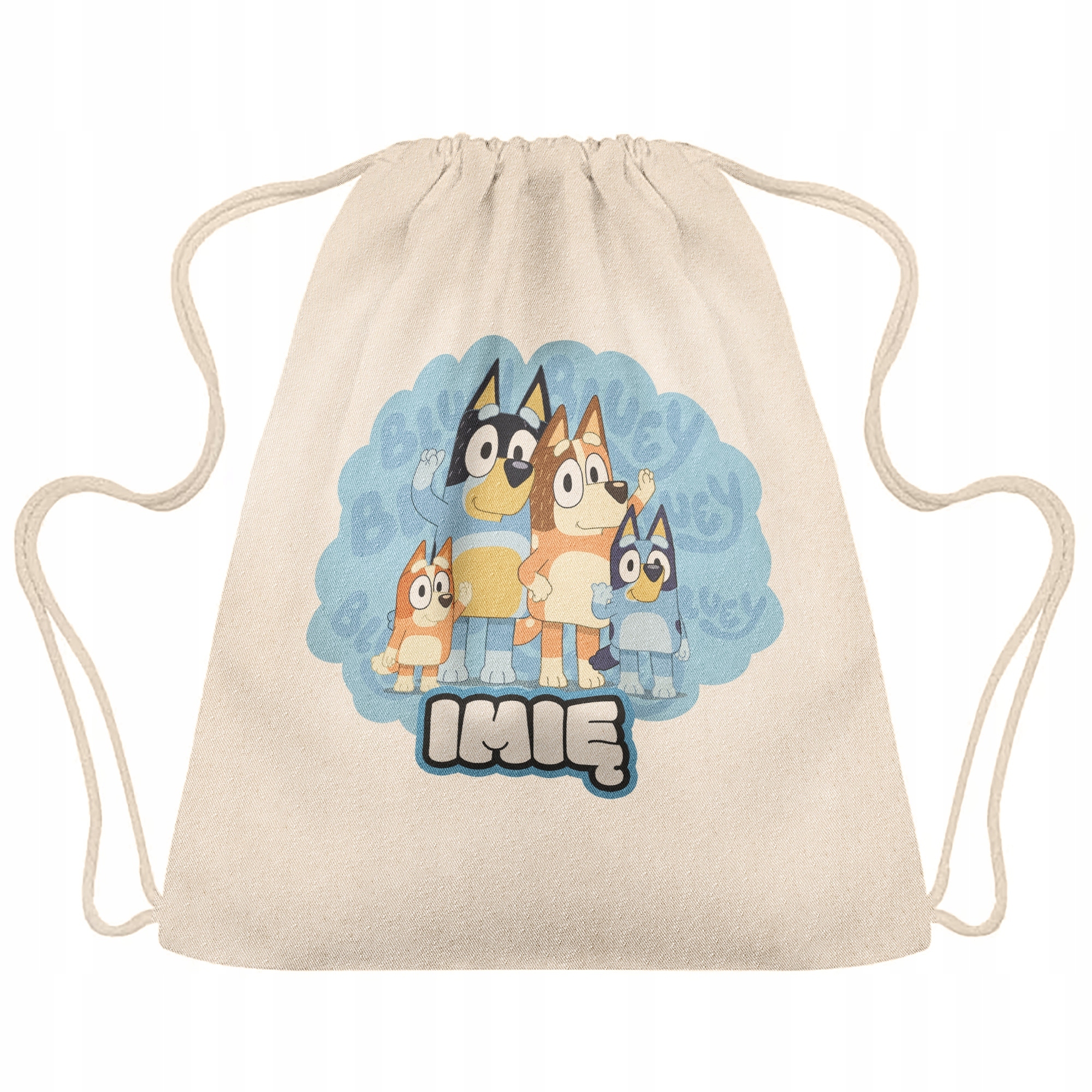 Plecak bawełniany Z Imieniem Bluey Dla Dzieci Fanów Do Szkoły Przedszkola