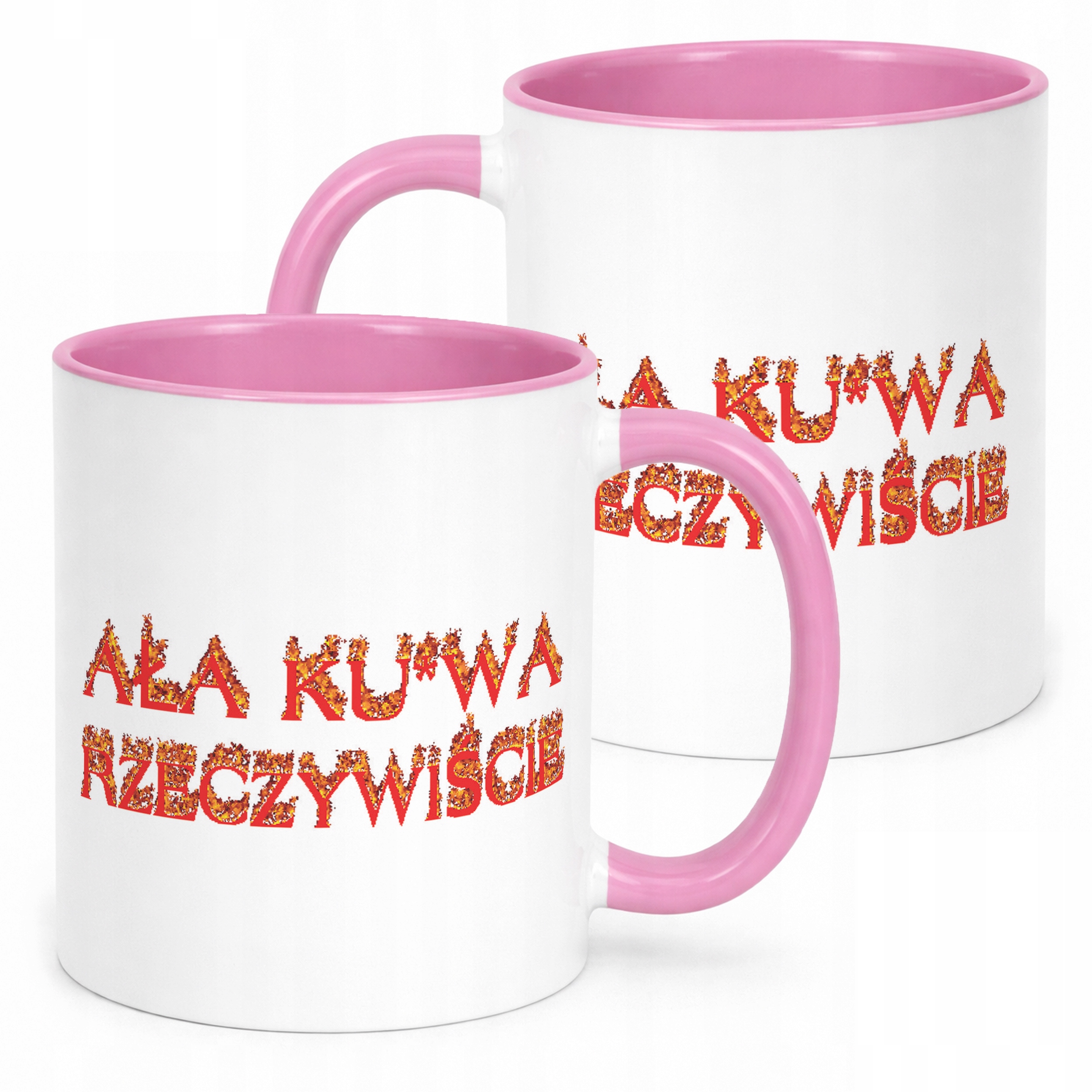 Kubek Różowy Ała Ku*wa Rzeczywiście Memy Zabawne Prezent