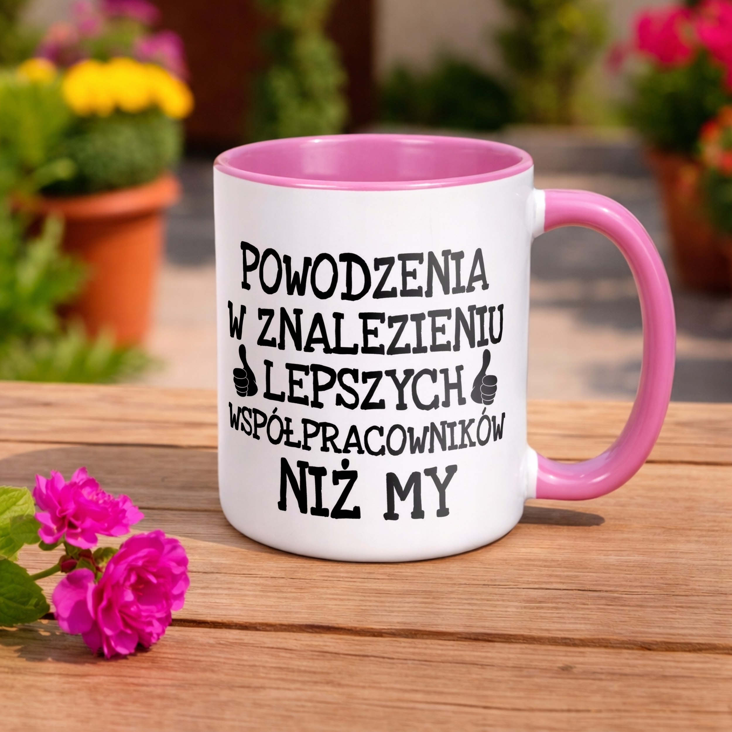 Kubek Różowy Odejście Pożegnanie Z Pracy Dla Współpracownika Prezent