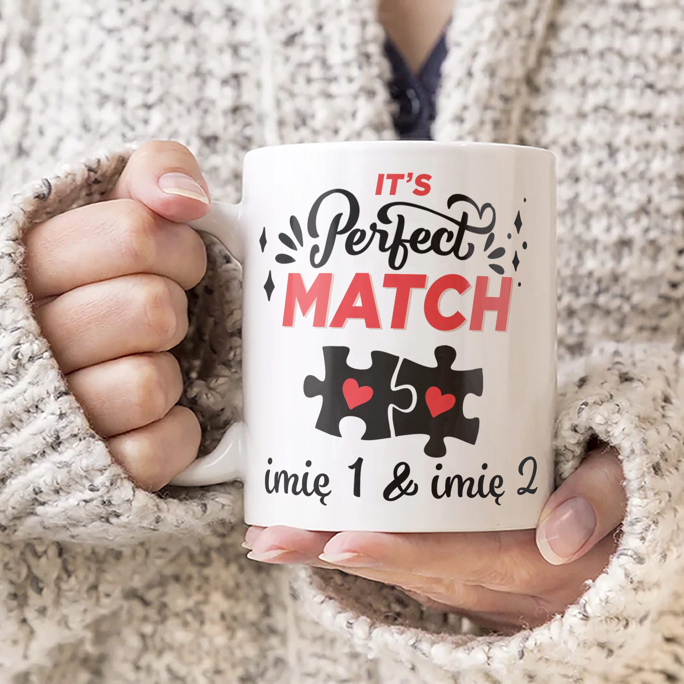 Kubek ceramiczny Personalizowany Walentynki Z imionami Dla Pary Prezent